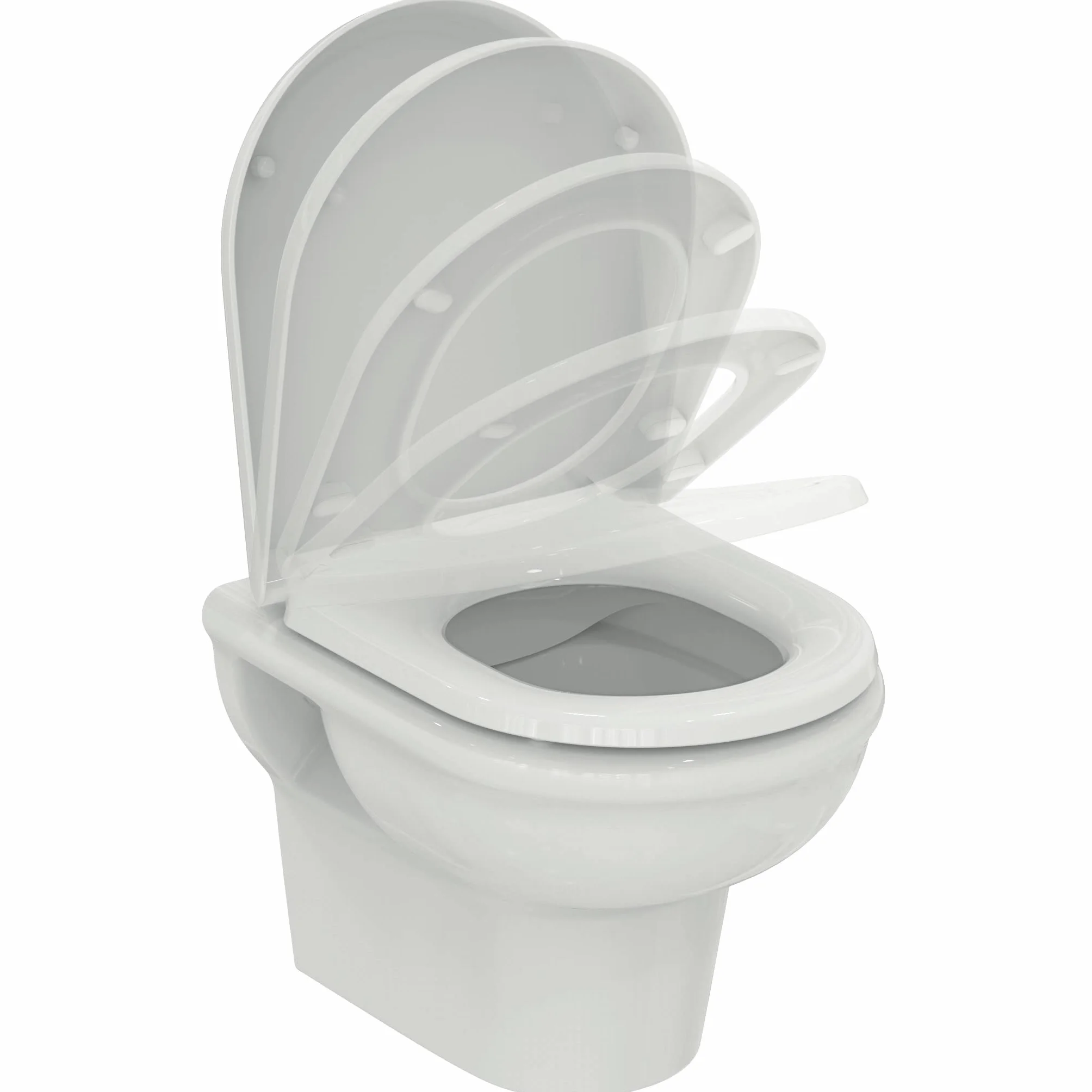 Ideal Standard R051101 Exacto zestaw do WC naściennego bez wyczucia (RimLS+), w zestawie deska sedesowa Softclose (wolnoopadająca), biały