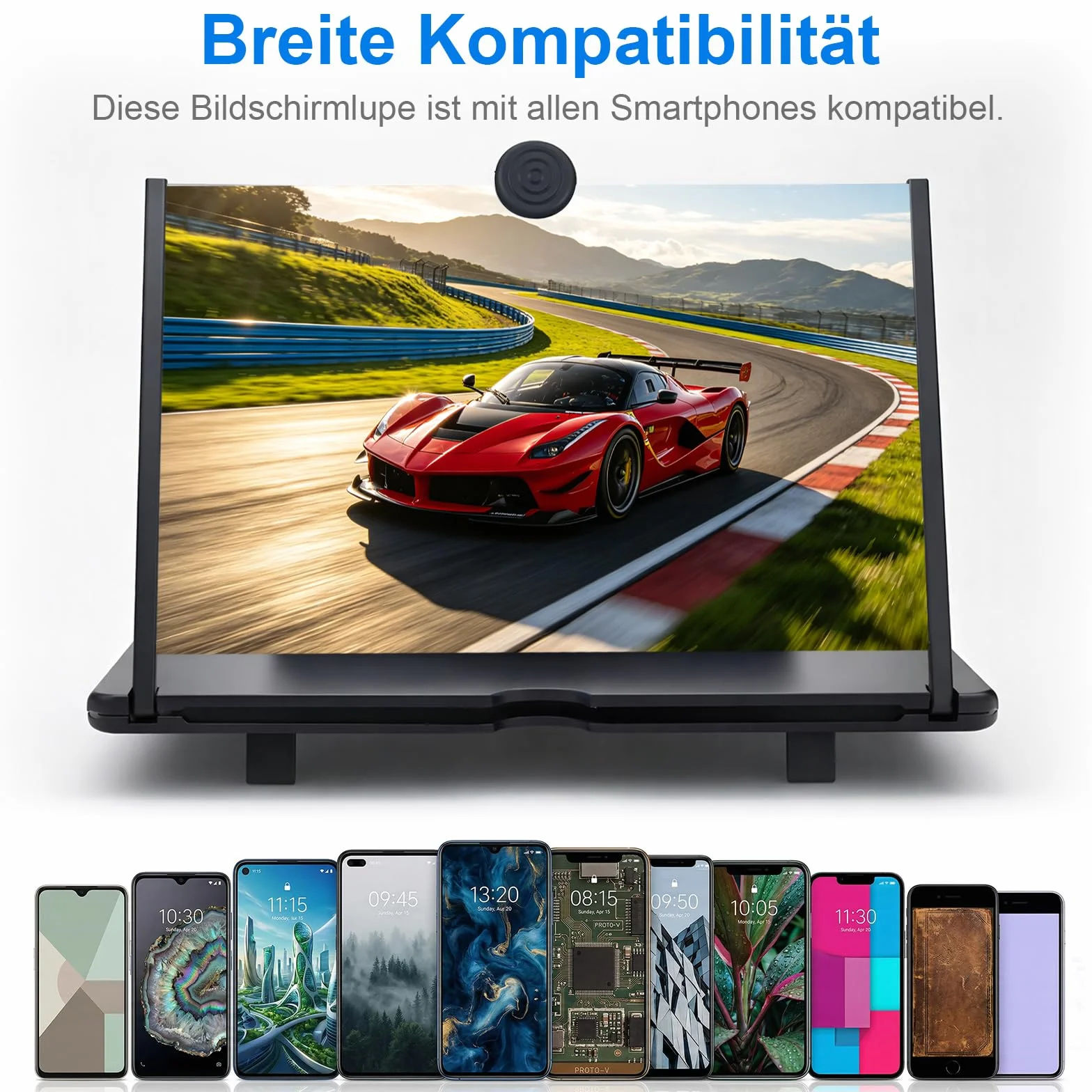 Lupa do ekranu telefonu 16 cali powiększająca HD z podstawką ochrona przed niebieskim światłem