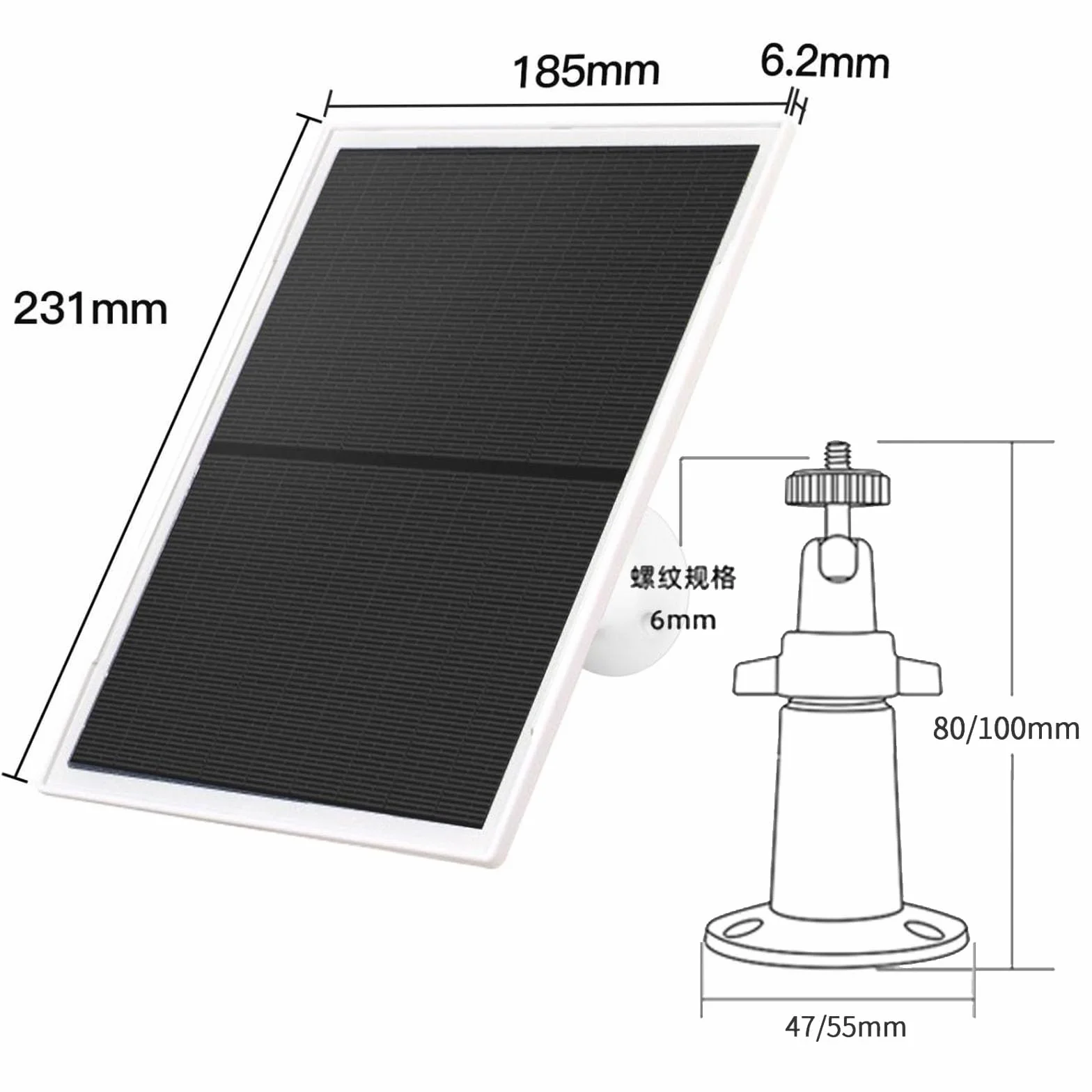 Ładowarka do paneli słonecznych 10W/5V IP65 z dwoma portami DC3,5x1,35 i USB-C, 3m kabel, kompatybilna z Ring Spotlight Cam Plus/Pro
