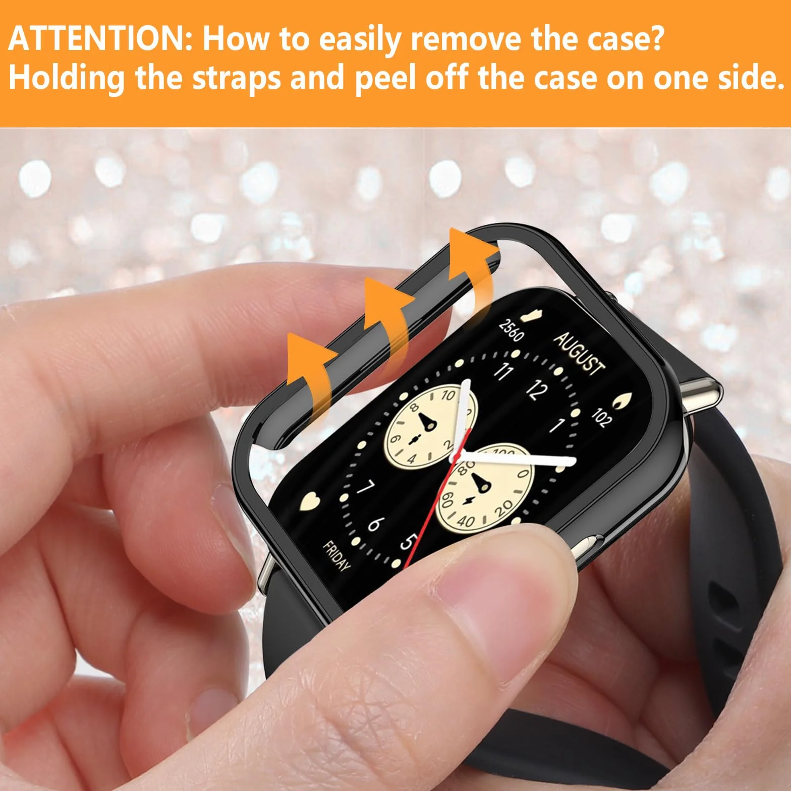 Etui Xiaomi Redmi Watch 5 Lite z hartowanym szkłem ochronnym, twarde tworzywo sztuczne