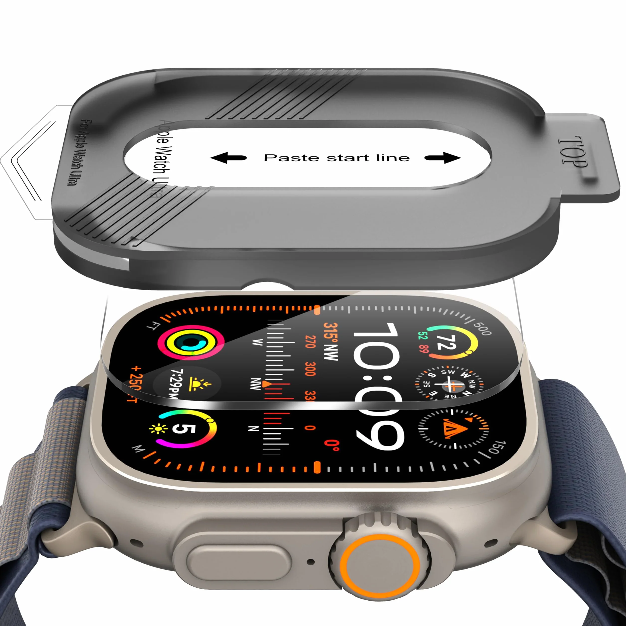 Diruite 2 Sztuki Ochraniacz Ekranu do Apple Watch Ultra 3/2/1 49mm Wysokiej Rozdzielczości Szkło Hartowane Folia Ochronna Smartwatch
