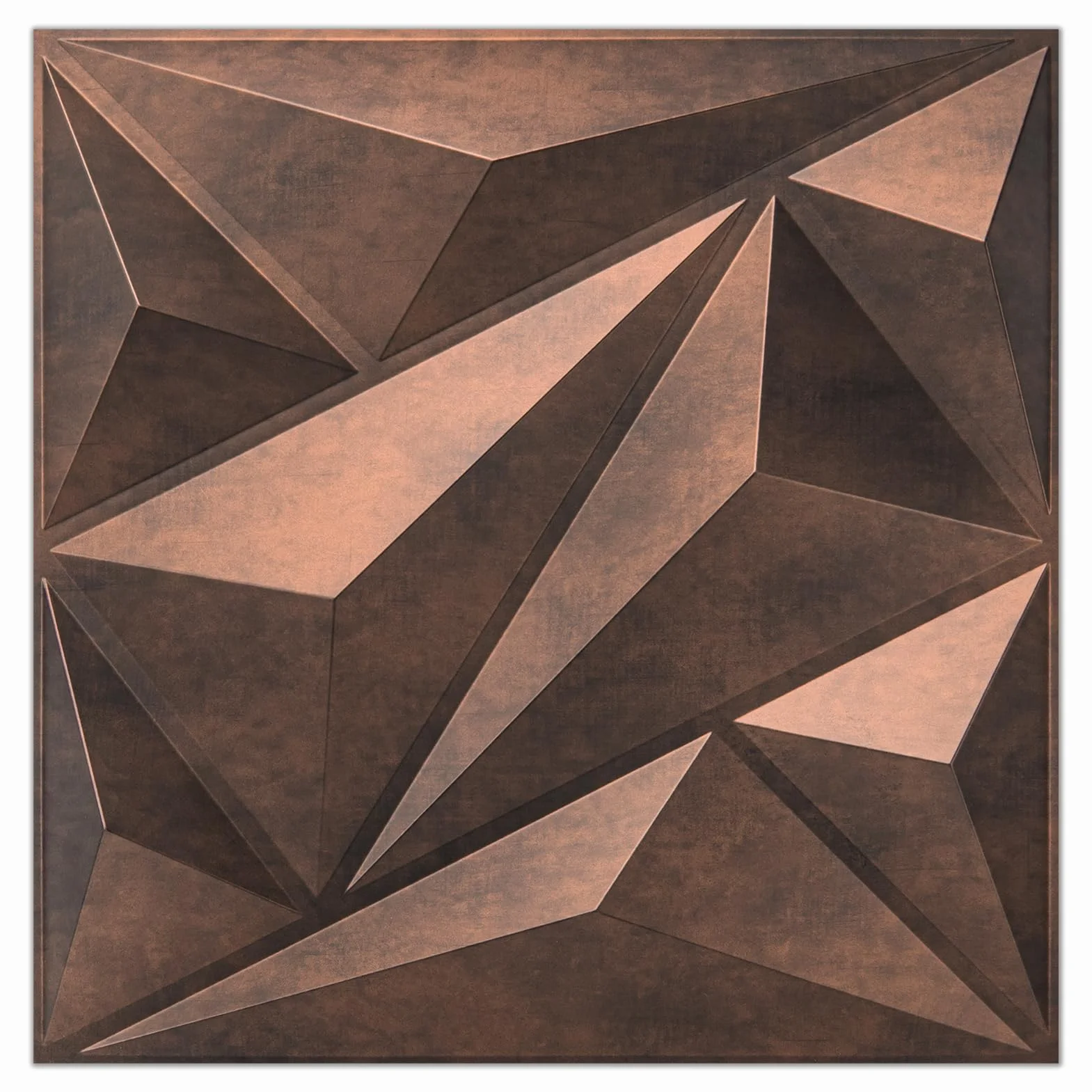 Art3dwallpanels Panel ścienny 3D PCW diamentowy 12 płytek antyczna miedź