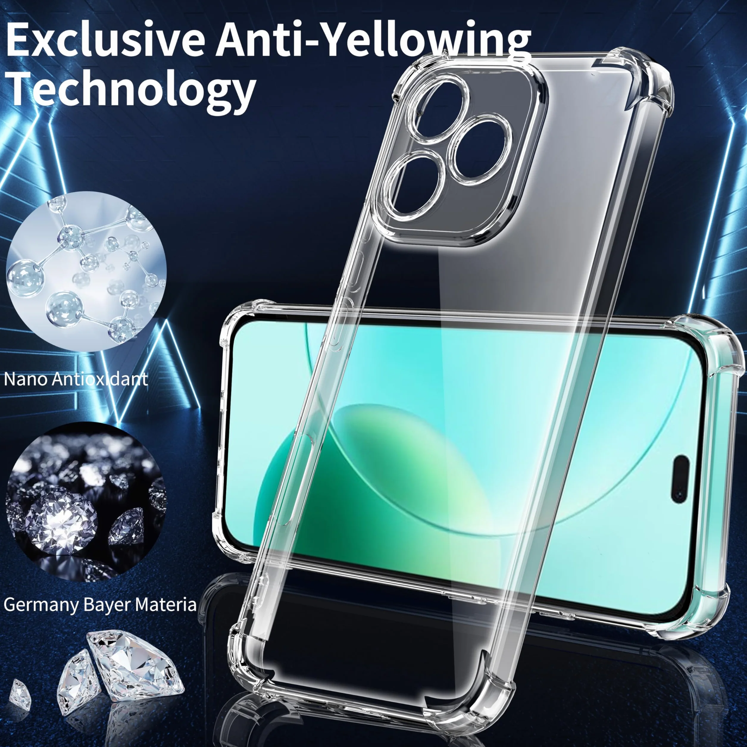 Etui 3 w 1 i szkło hartowane do Honor 400 Lite, TPU Ultra cienka, odporna na wstrząsy obudowa ochronna