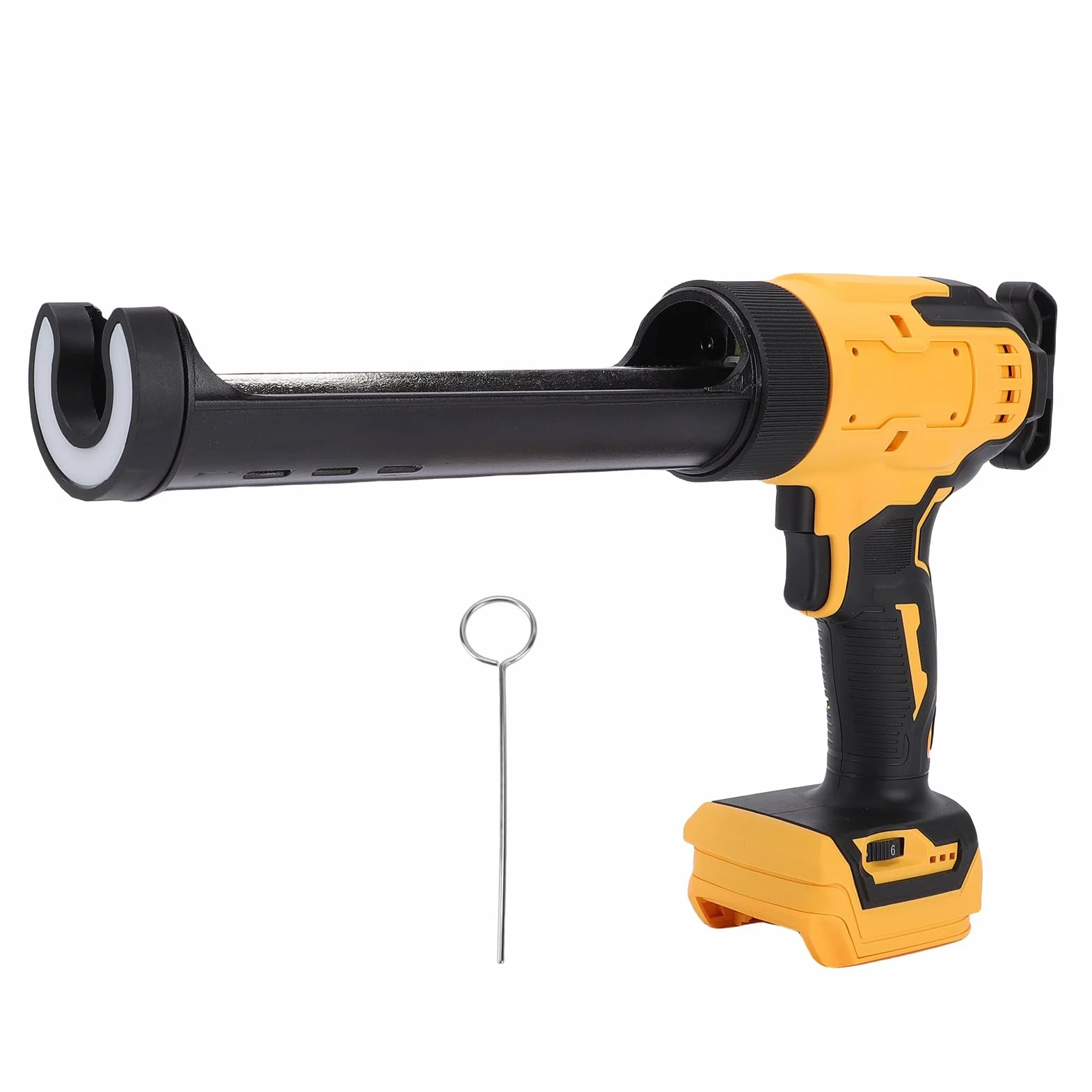 Denash Akumulatorowy Pistolet do Uszczelniania, 6-biegowy, Elektryczny, ze światłem LED, Pistolet do Silikonu o Udźwigu 250 Kg, żółty do 200, 201, 203, 204,