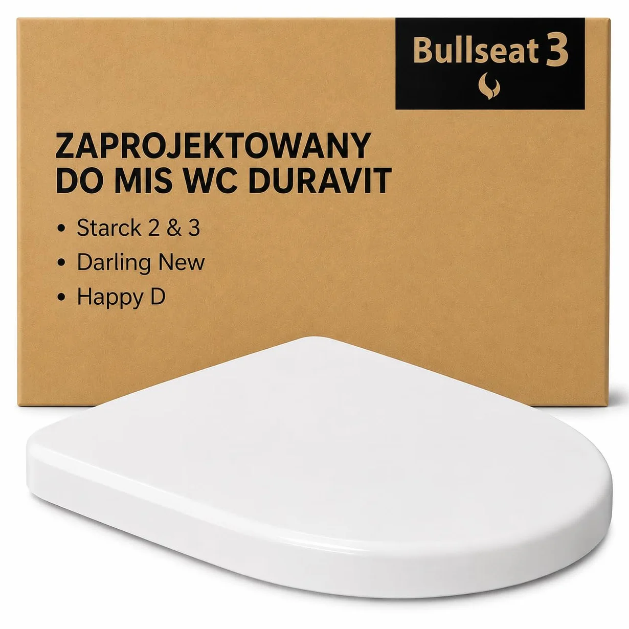 Bullseat wolnoopadająca deska sedesowa z duroplastu, biała