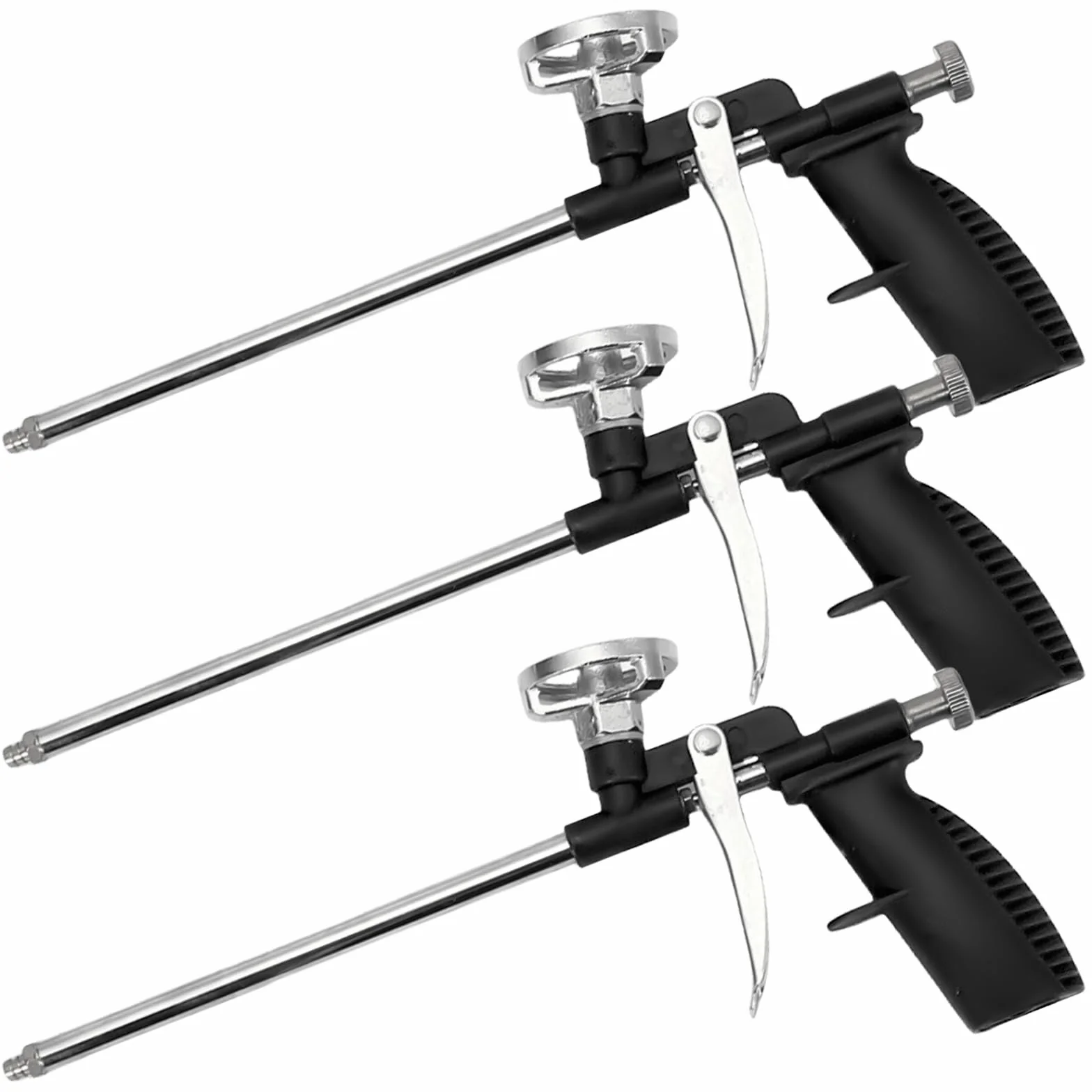 3 pistolety piankowe PU, pistolet z pianki budowlanej z metalu, profesjonalny pistolet dozujący z ergonomicznym uchwytem z tworzywa sztucznego, dla profesjonalistów, majsterkowiczów, do uszczelniania,
