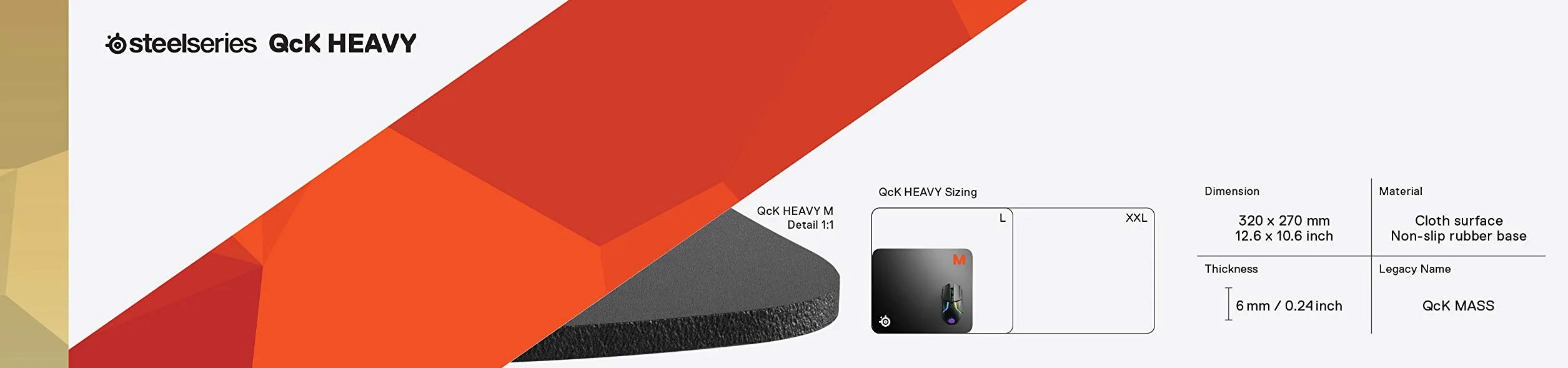 SteelSeries QcK Podkładka pod mysz do gier - średnia gruba tkanina - śledzenie szczytu i stabilność - czarna