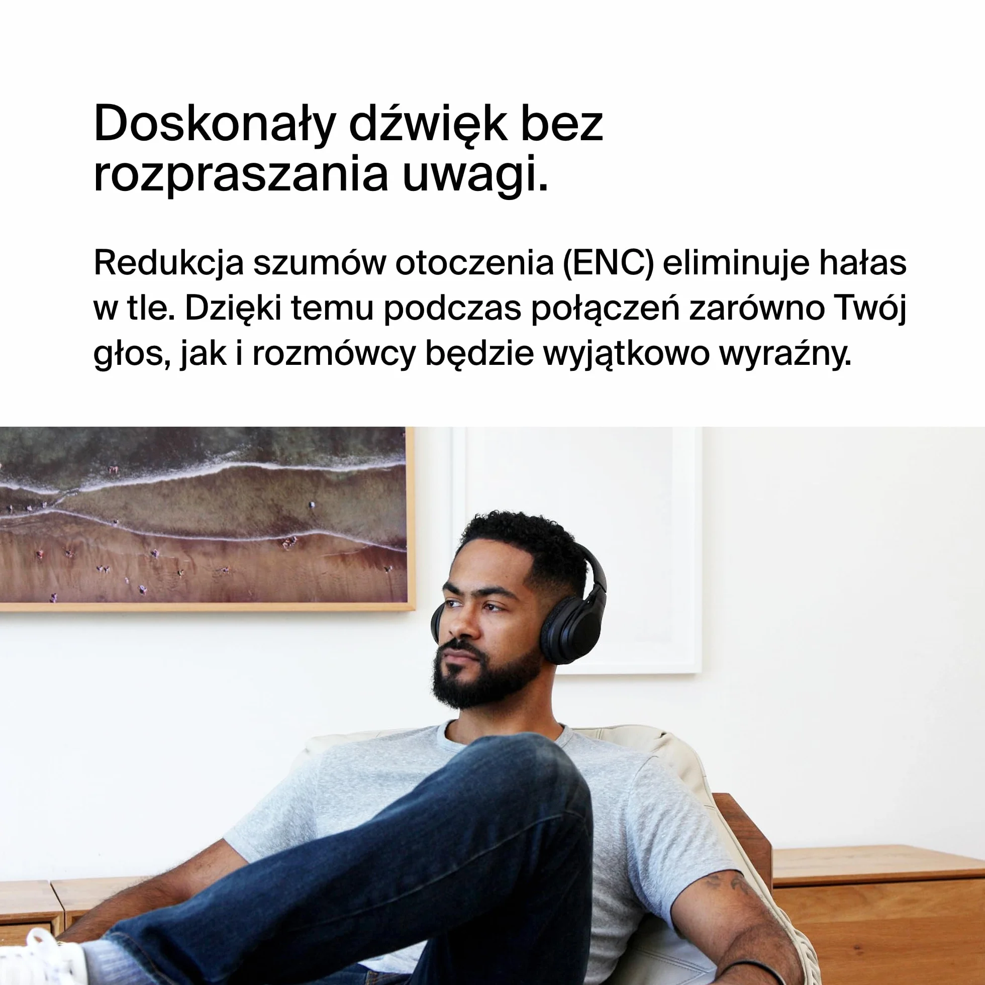 Belkin SoundForm Adapt Bezprzewodowe Słuchawki Bluetooth Nauszne z Mikrofonem, Multipoint, 65h Baterii, ENC