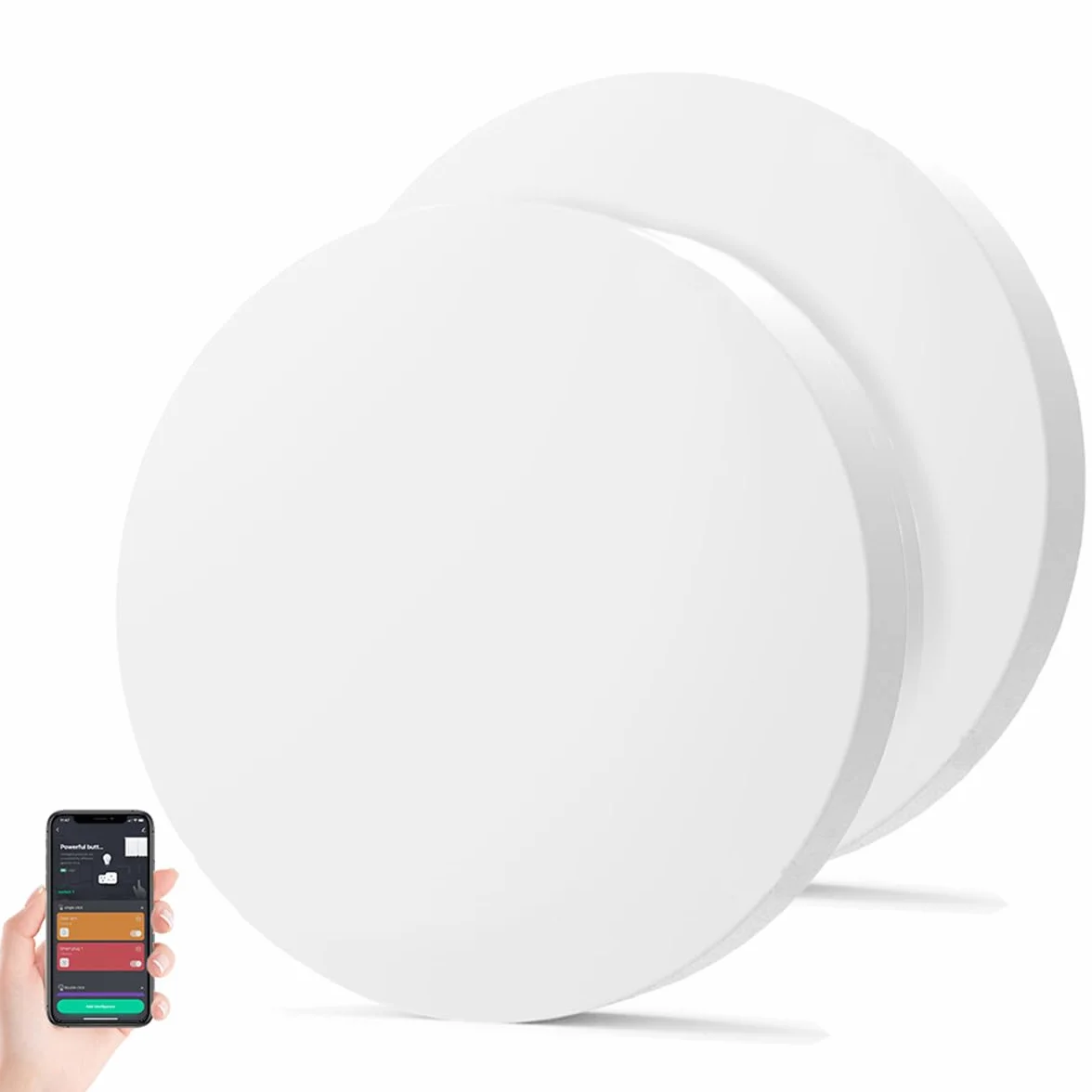 Zigbee bezprzewodowy przełącznik sterowania 3-drożny przełącznik mini z przyciskiem Zigbee dla inteligentnych urządzeń domowych, kompatybilny z aplikacją Tuya, 2 sztuki