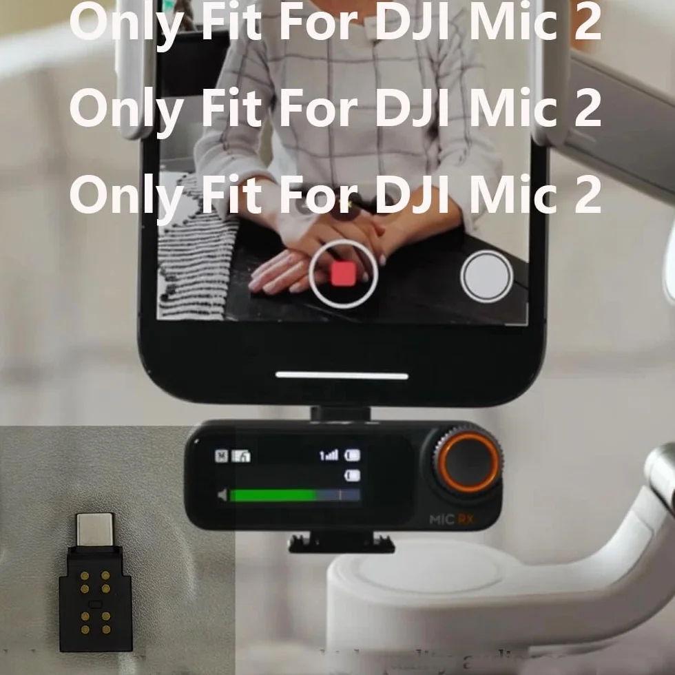 Typ C do adaptera dla DJI Mic 2, USB-C Smartphone/PC/Mac, akcesoria do iPhone 15/16 Android Type-C - kompatybilny z odbiornikiem DJI Mic 2