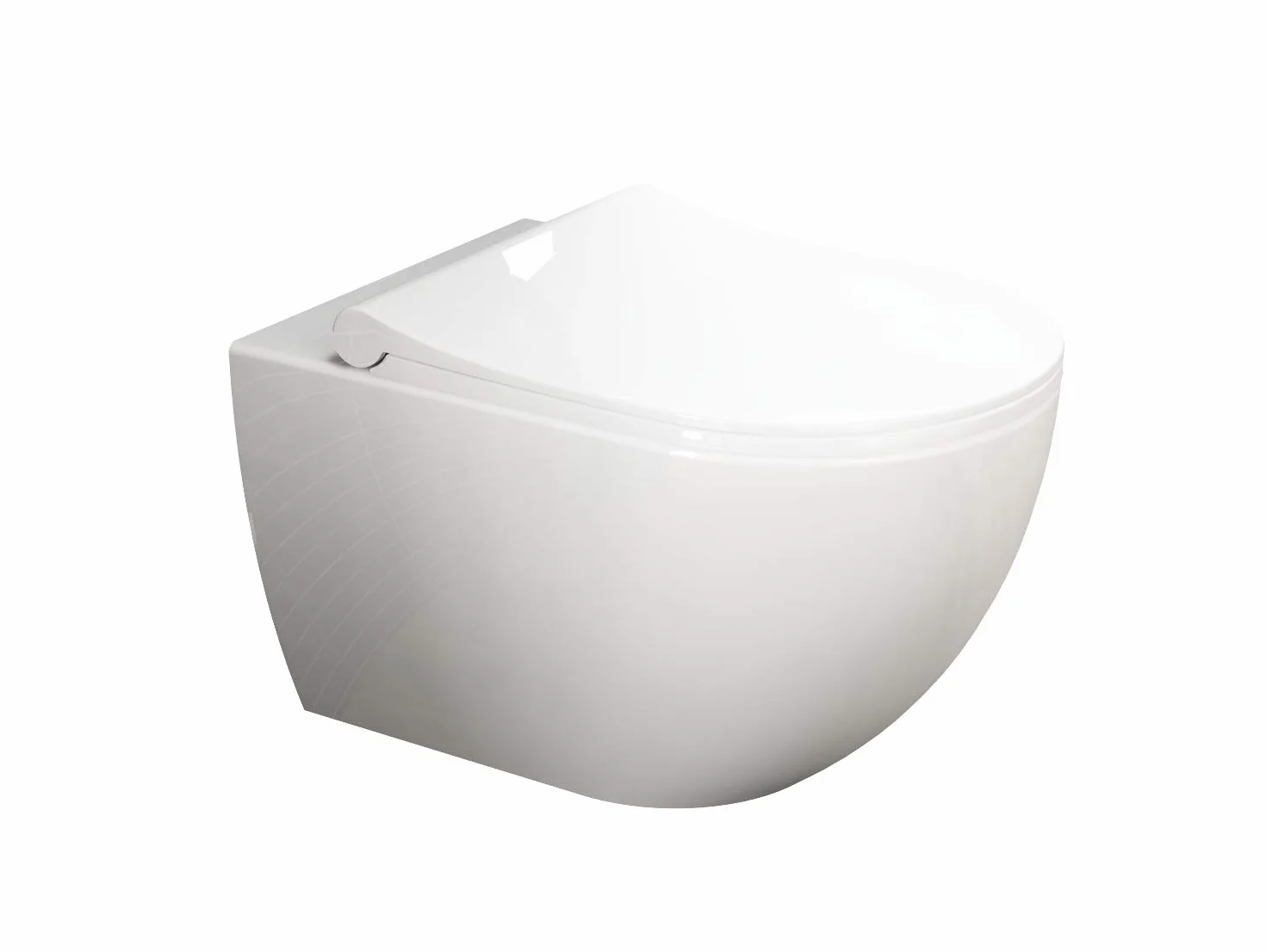 Aqua Bagno | Wisząca muszla klozetowa bez obramowania, ceramiczna toaleta z funkcją cichego domykania, montaż na ścianie, spłukiwacz WC | długość 51 cm