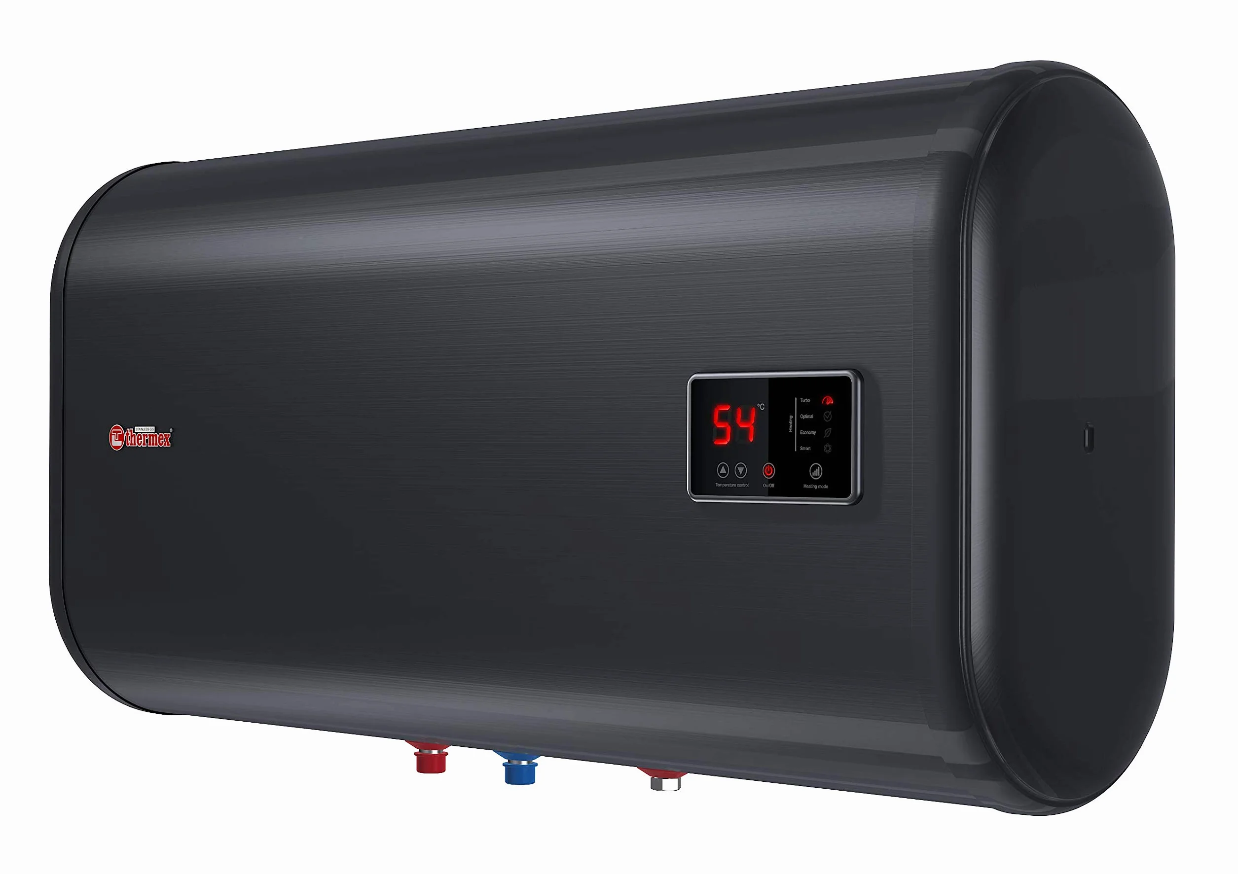 Thermex ID 80 H Shadow Smart zbiornik ciepłej wody 80 litrów, inteligentny zbiornik ciepłej wody, poziomy montaż ścienny, czarny
