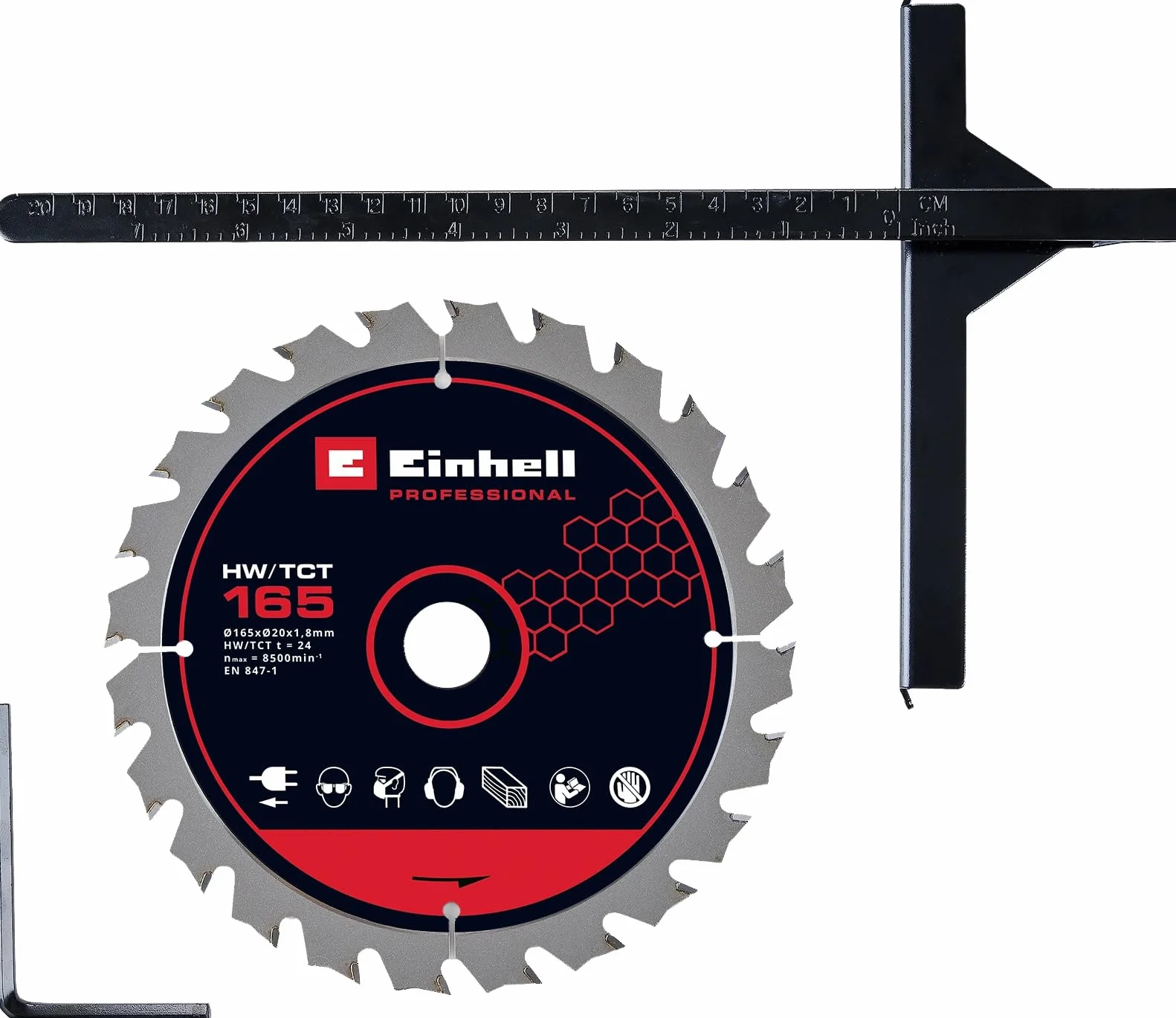 Einhell Profesjonalna akumulatorowa piła tarczowa 18 V Power X-Change, bezszczotkowa, Ø 165 mm ostrze piły, beznarzędziowa regulacja kąta cięcia, bez baterii TC-CS 1410 Solo