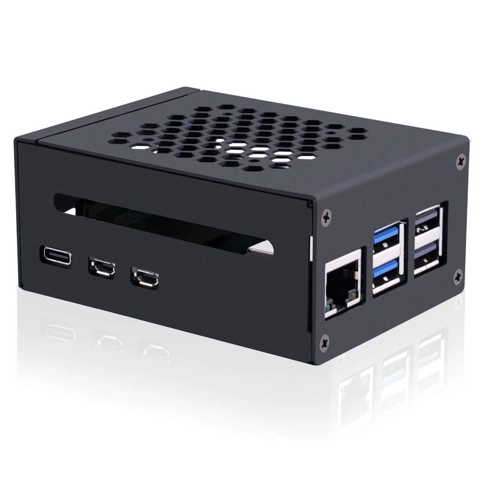 GeeekPi Metalowa obudowa do Raspberry Pi 5, obsługa PCIe M.2 NVMe SSD Shield Top X1001 / X1003 / X1000 / N04 / N05 i Active Cooler