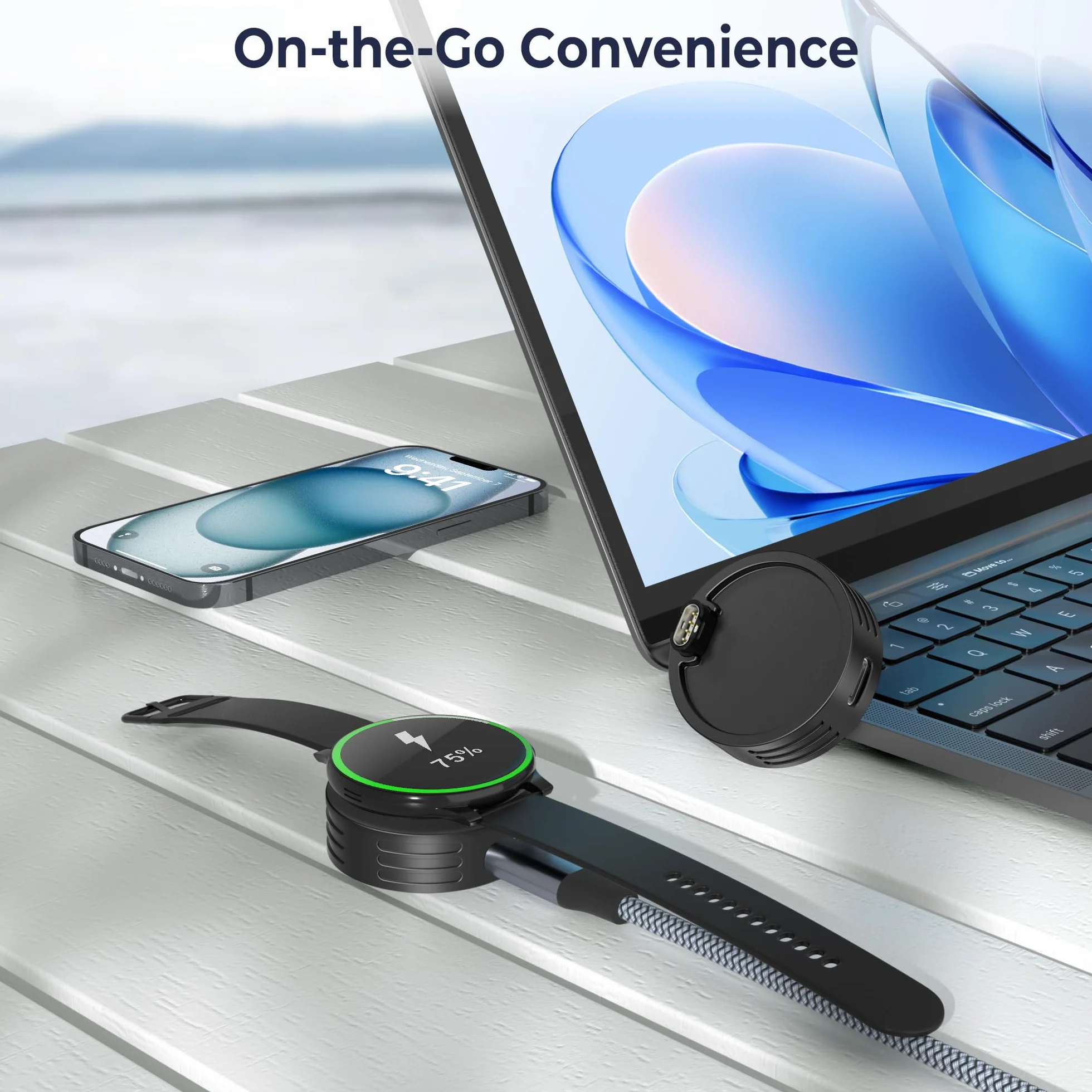 Elebase Adapter Ładowarki USB C do Zegarka Garmin,Kabel Ładowania Zamiennik Typu C Stacja Dokująca do Garmin Fenix 8 7S 6S,Forerunner 570 955 265 165,Venu 4 3 3S 2,Approach,Vivoactive(koperty < 47mm)