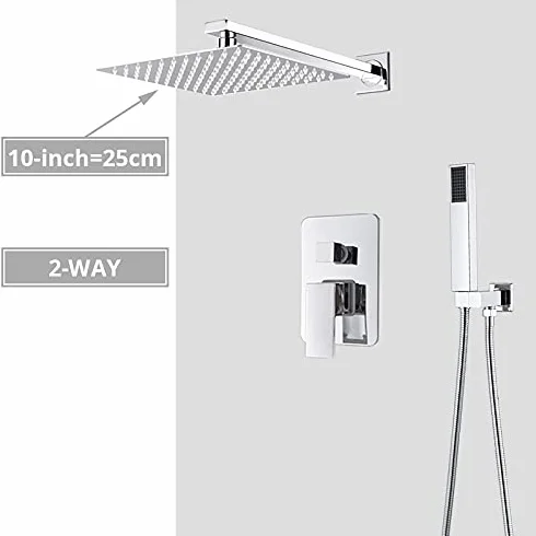 Bateria łazienkowa Chrome Deszczownica Głowica prysznicowa Bateria natryskowa Ścienna wanna Bateria wannowa Tap Beauty Zestaw łazienkowy System prysznicowy, 10 cali 2, sposób Stabilize