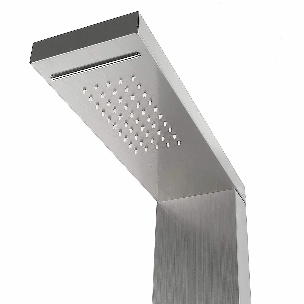 Panel prysznicowy z hydromasażem ze stali nierdzewnej - kolumna prysznicowa z hydromasażem z mieszaczem, panel prysznicowy ze stali nierdzewnej 3 funkcje, 15 x 47 x 130 cm (stal nierdzewna)