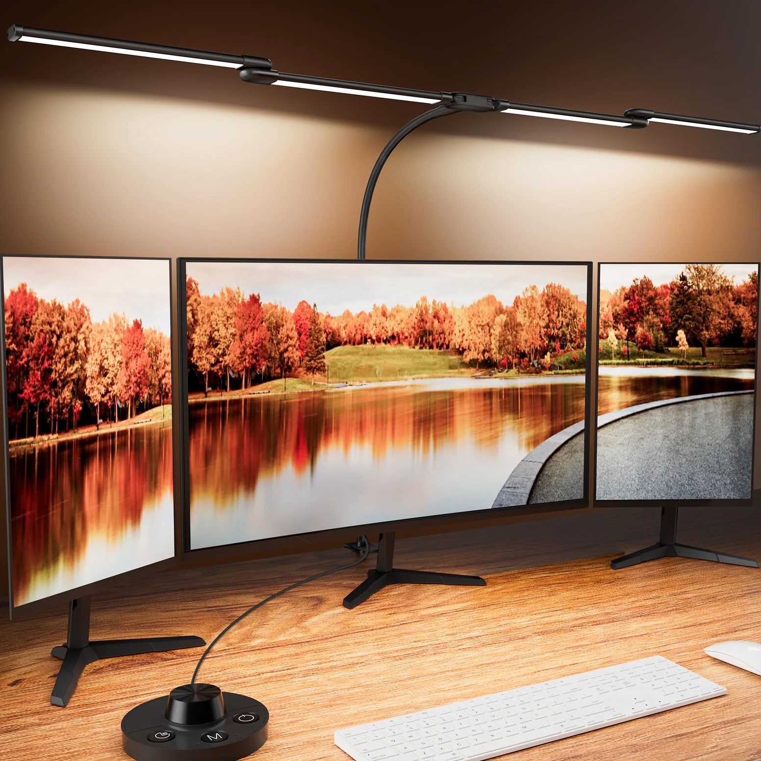 Ultra architektoniczna lampa biurkowa LED o mocy 24 W z zaciskiem do domowego biura, bezstopniowo ściemniana, regulowana szyjka łabędzia, przyjemne dla oczu światło z adapterem USB do czytania