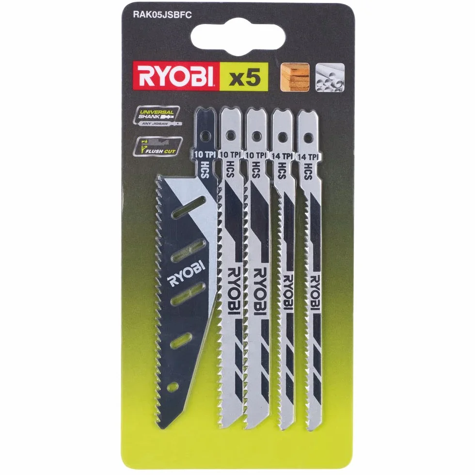 Ryobi Zestaw Brzeszczotów RAK05JSBFC do Wyrzynarek, 5 Sztuk