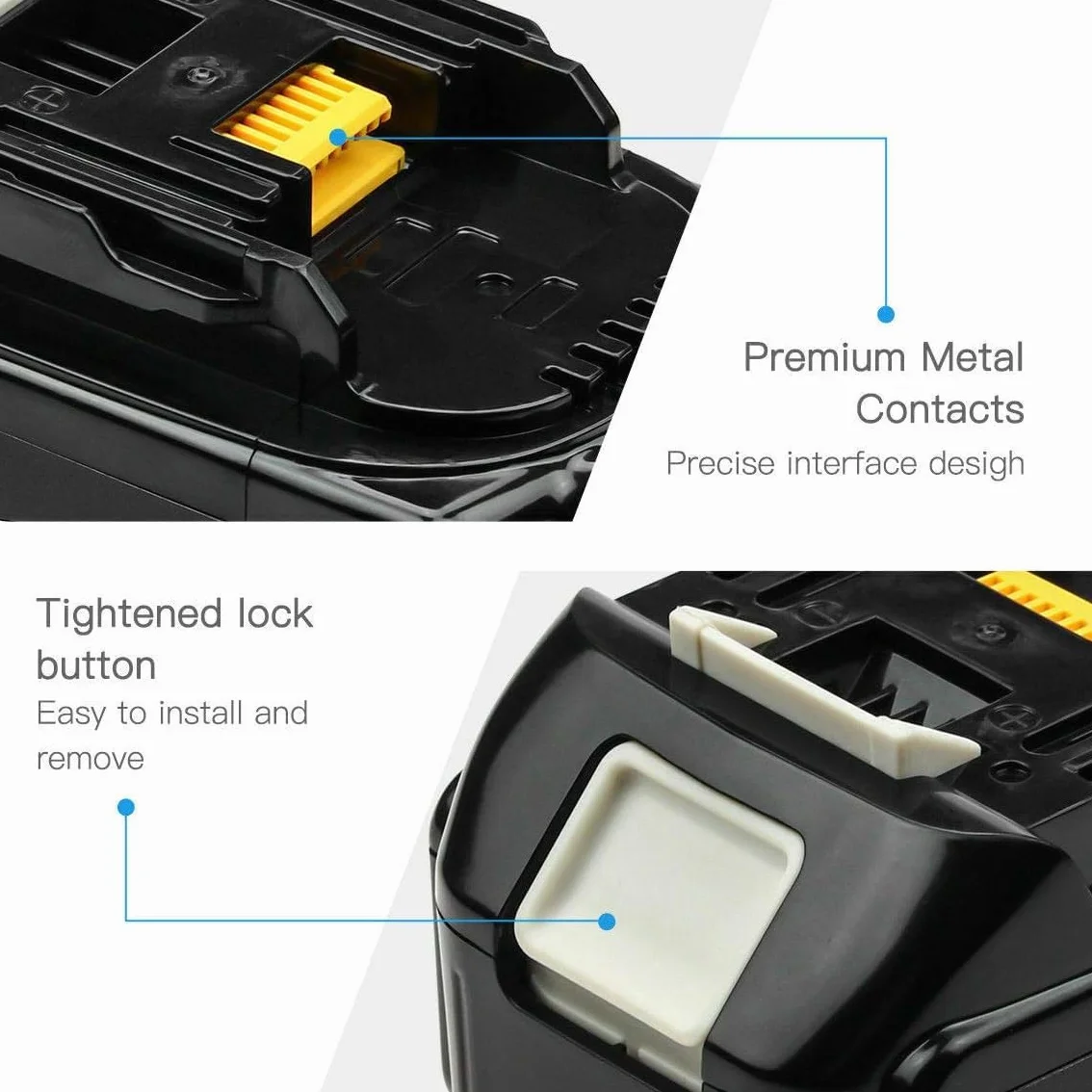 Zamiennik do akumulatora Makita 18 V z ładowarką, 3 x akumulatory BL1850B (5000 mAh / 5,0 Ah) szybka ładowarka Double Port DC18RD DC18RC DC18SF DC18RF do ładowarki i akumulatorów Makita 18 V
