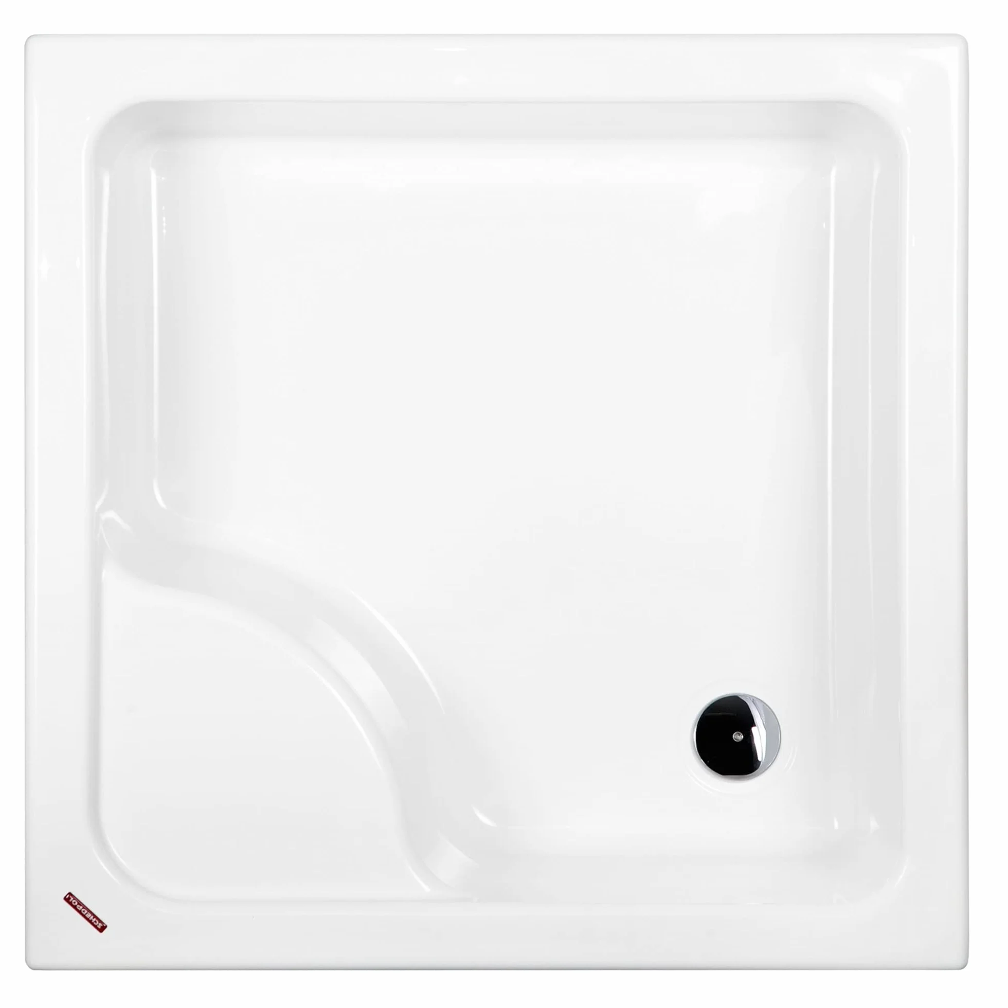 Sellon24® Brodzik prysznicowy z uchwytem, biały, stabilny, gładki, wspornik ze styropianu, EPS, brodzik prysznicowy akrylowy, kwadratowy, R55, głęboki (80 x 80 x 41 cm)