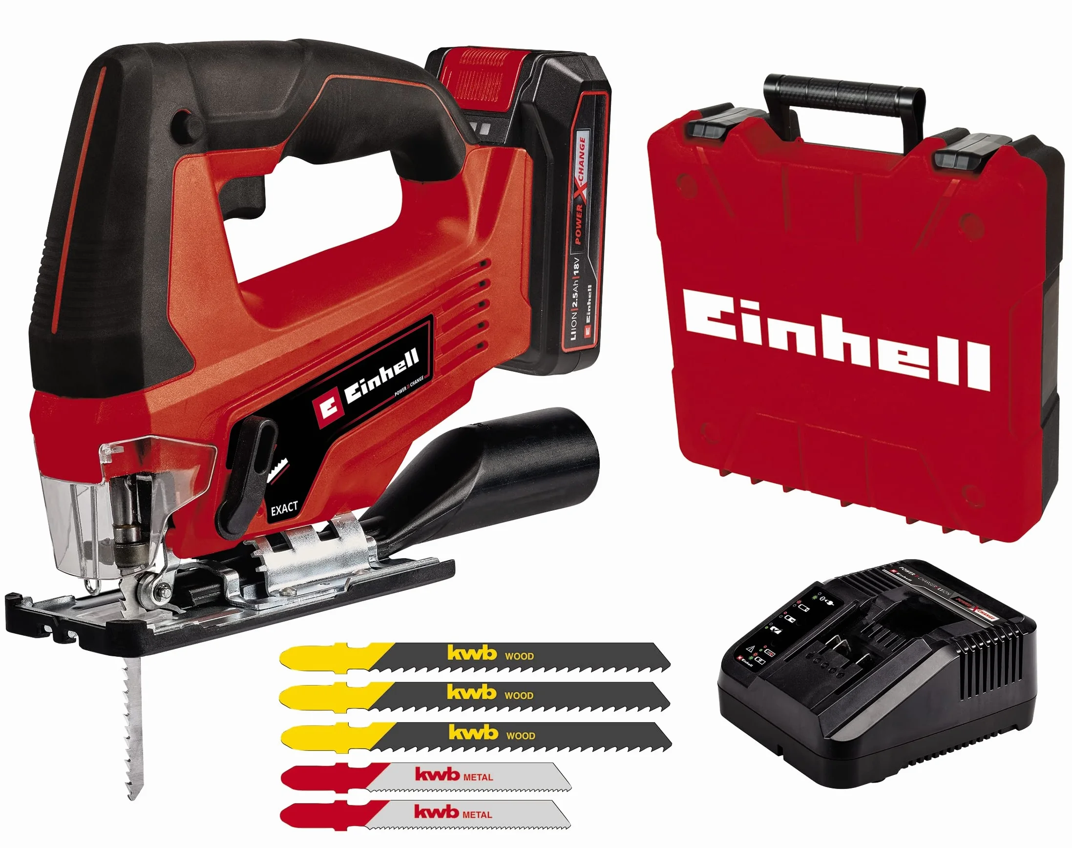 Einhell TC-JS 18 Li Piła Wyrzynarka, Czarny/Czerwony, 70 mm/10 mm/8 mm