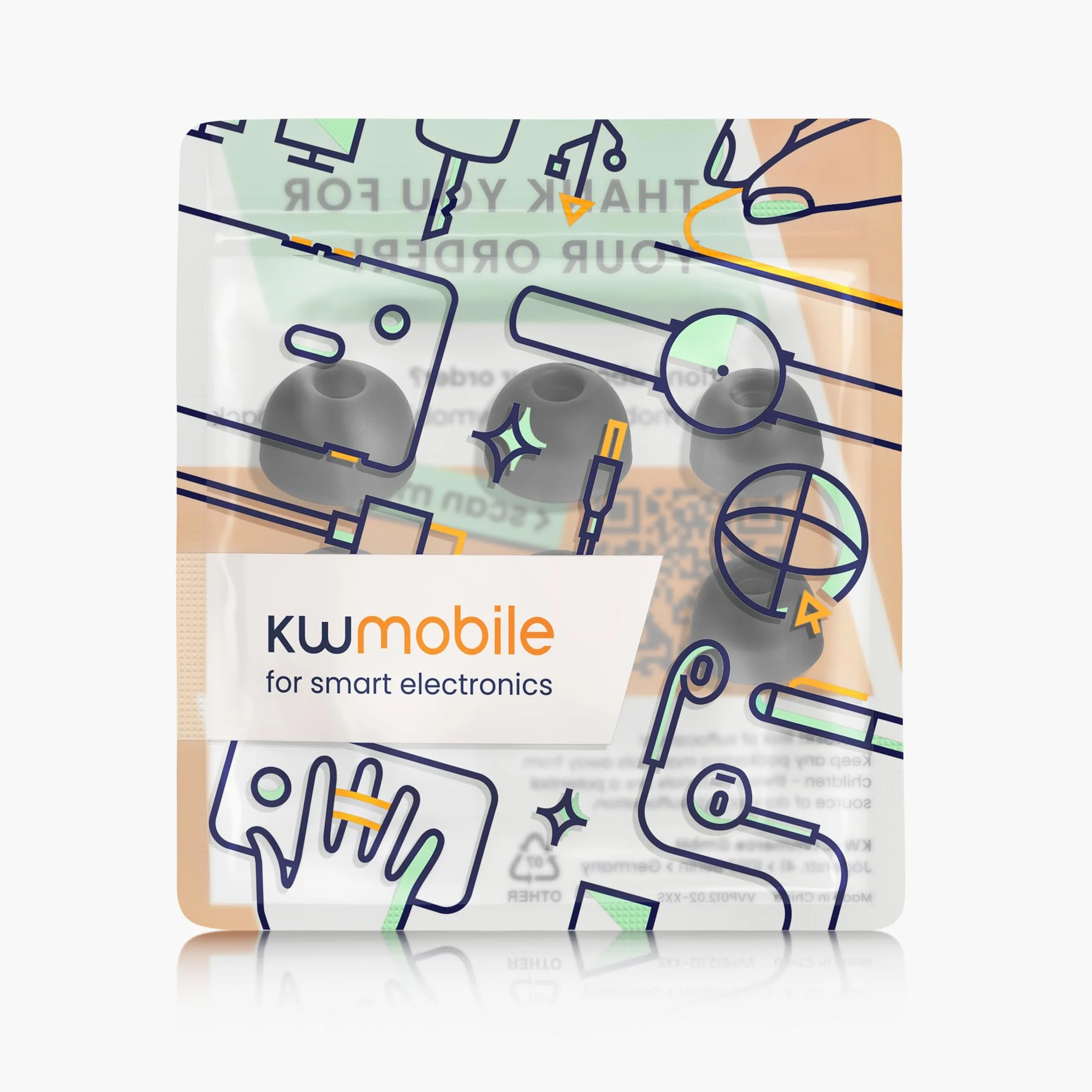kwmobile wkładki do słuchawek Jabra Elite 8 Active silikonowe 3 rozmiary