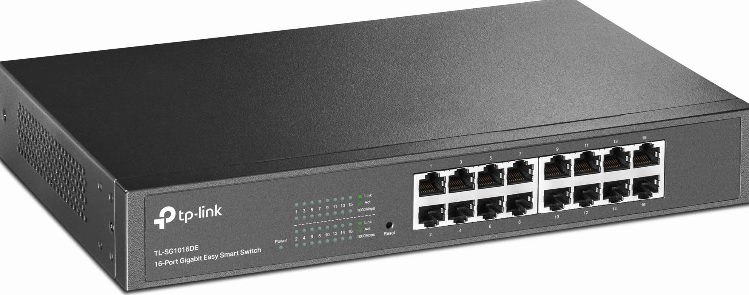 TP-Link TL-SG1016DE 16-Port Gigabit Easy-Smart Ethernet Switch, Steel Case, 13-Inch Rack-Mount