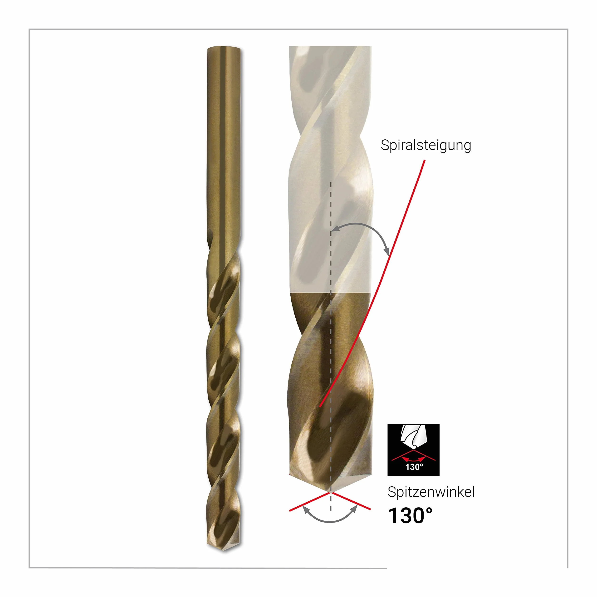 RUKO Zestaw Wierteł Spiralnych 25 el. 1–13 mm HSS-Co5 DIN 338 Typ N – Wiertła do Metalu, Stali Nierdzewnej i Metali Nieżelaznych