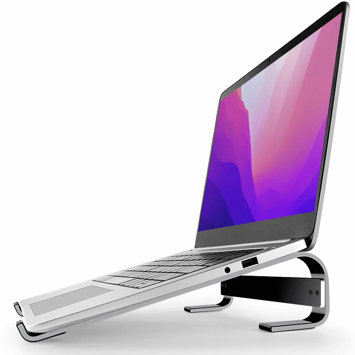 MMOBIEL Stojak na Laptopa 10-18 cali Wentylowany Uchwyt Uniwersalny Czarny Aluminium