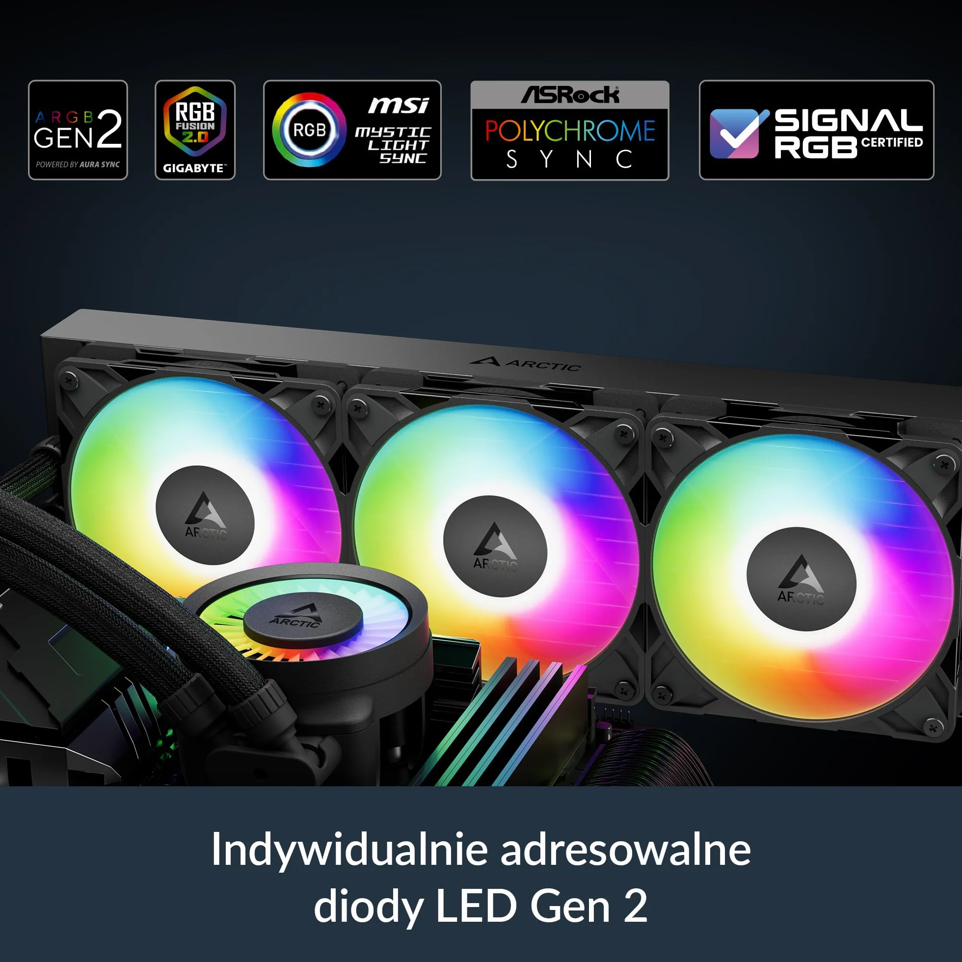 ARCTIC Liquid Freezer III Pro 420 A-RGB Chłodnica Procesora AIO 3x140mm Chłodzenie Wodne 38mm Pompa PWM Wentylator VRM AMD AM5/AM4 Intel LGA1851/1700 Czarny