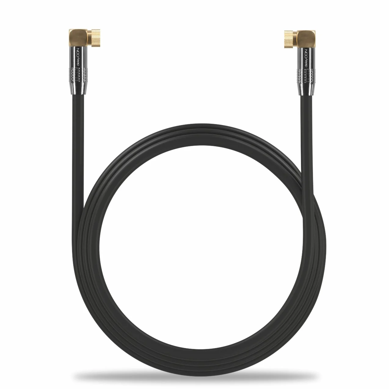 deleyCON 1,5m SAT Kabel Antenowy 4K Ultra-HD Full HD HDTV Koncentryczny 2x Kątowy Wtyk F 90° Metalowe Czarny