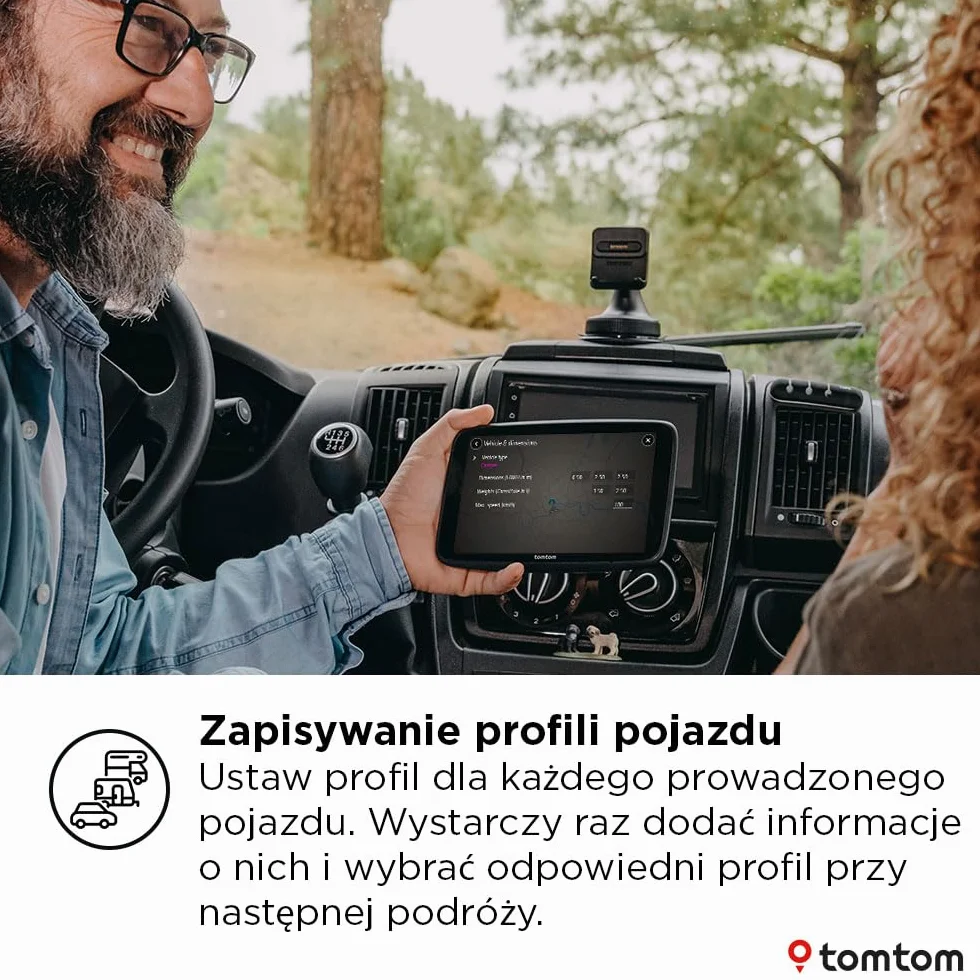 TomTom GO Camper Max 2. generacji 7″ nawigacja z mapami świata i TomTom Traffic