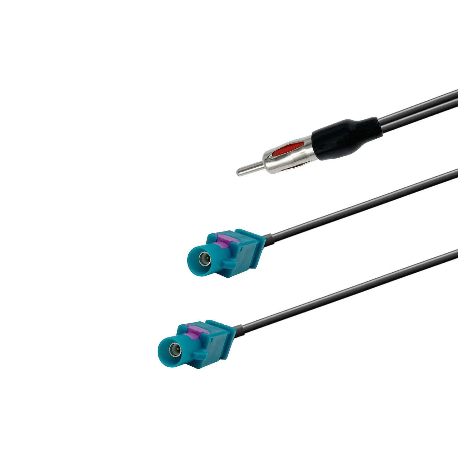 Vecys Kabel Rozgałęźnik DIN Męski do Podwójnego Fakra Z Męskiego Kabel Rozgałęźnik Anteny Radia Samochodowego Wtyk Fakra Z do Wtyku DIN RG174 39CM/15IN do Anteny Radia Samochodowego AM/FM