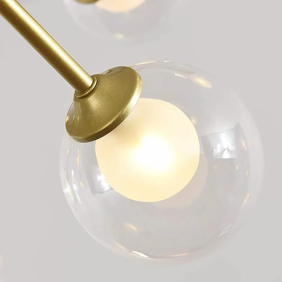 Przezroczyste metalowe żyrandole Sputnik Nowoczesny Vintage Lampa Wisząca Lampy Sufitowe do Sypialni Salon Jadalnia Restauracja, 6 9 12 15 18 (6 Głowy)