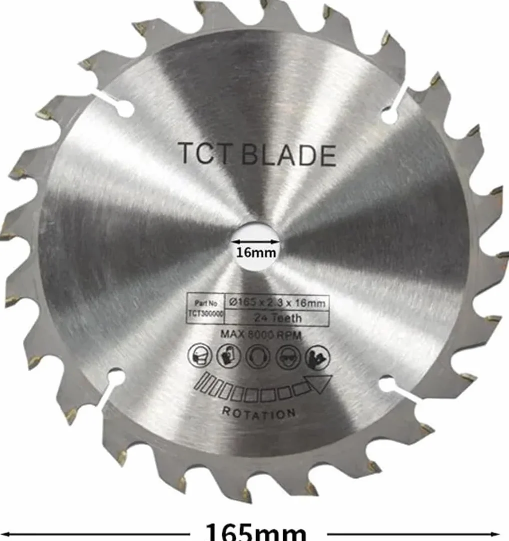 Tarcze tnące z 1 szt. 24T/40T tarcza tnąca do piły tarczowej o średnicy 165 mm z węglika spiekanego TCT, tarcza tnąca do drewna(165x2.3x16x24t)