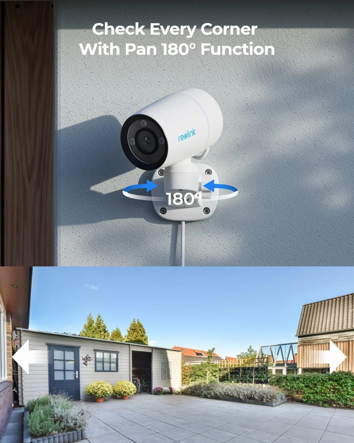 Reolink RLC-81PA 4K PoE Kamera Bezpieczeństwa z Obrotem 180°, Obsługa Reflektorów Zewnętrznych Kamera IP, Kolorowy Noktowizor, Inteligentne Wykrywanie Osób/Pojazdów/Zwierząt, Rozmowa Dwukierunkowa