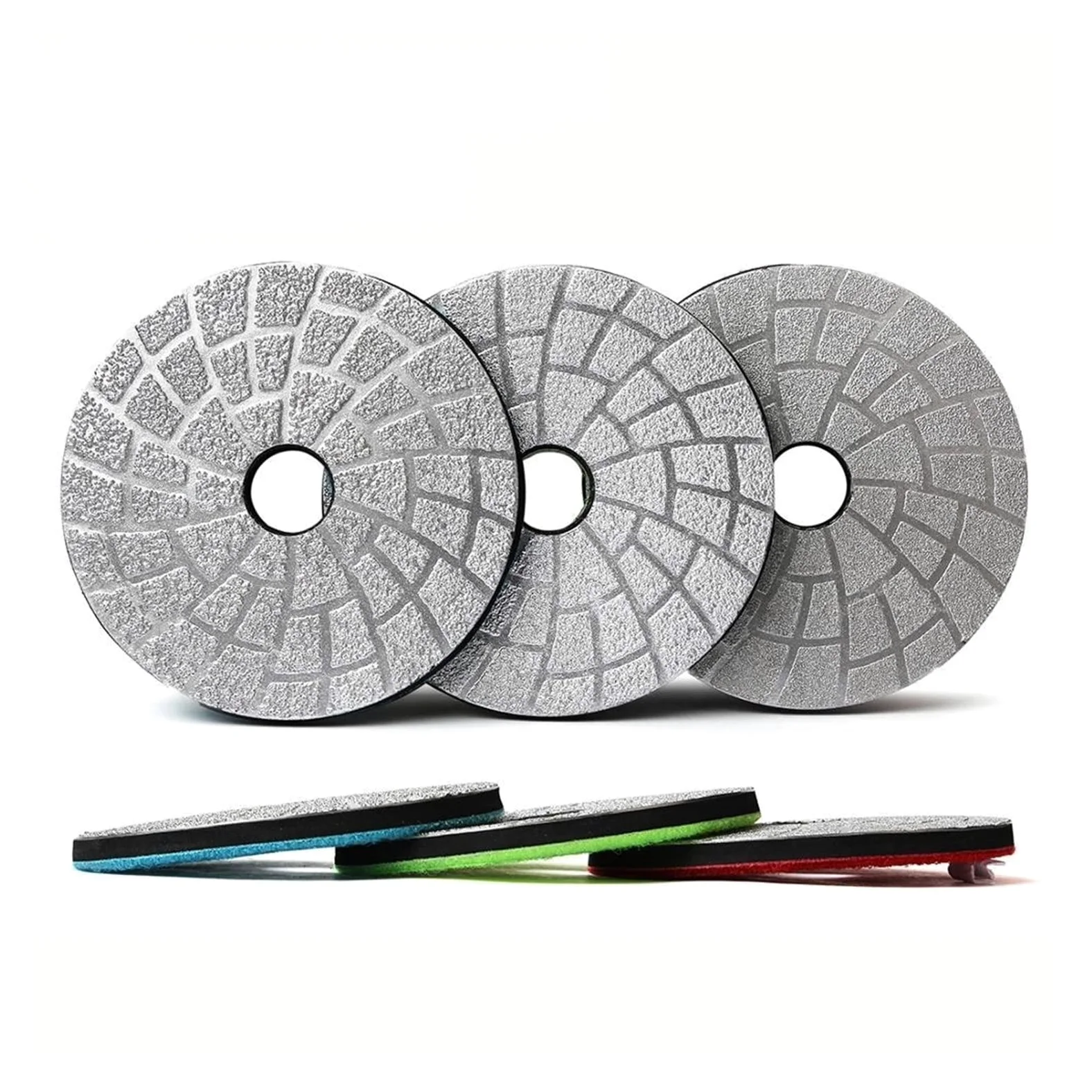 CAREG 4"3 sztuk/zestaw lutowane próżniowo diamentowe podkładki polerskie 100mm szkło marmurowe granitowe tarcze ścierne 6mm gumowa warstwa tarcza szlifierska Durable (Size : 50, Color : 3 Pcs)