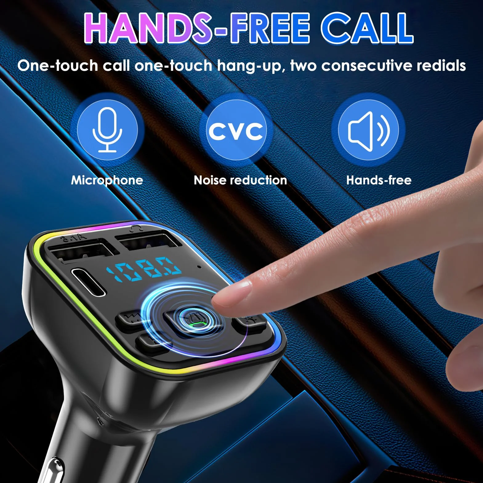Nadajnik FM Bluetooth samochodowy adapter