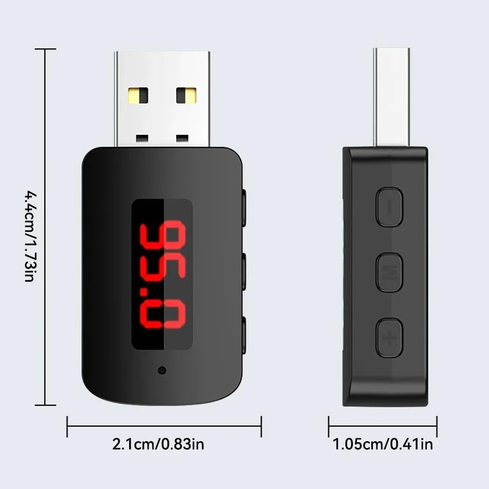 Bezprzewodowy adapter Bluetooth 5.4 transmiter odbiornik z mikrofonem USB Audio AUX do samochodu