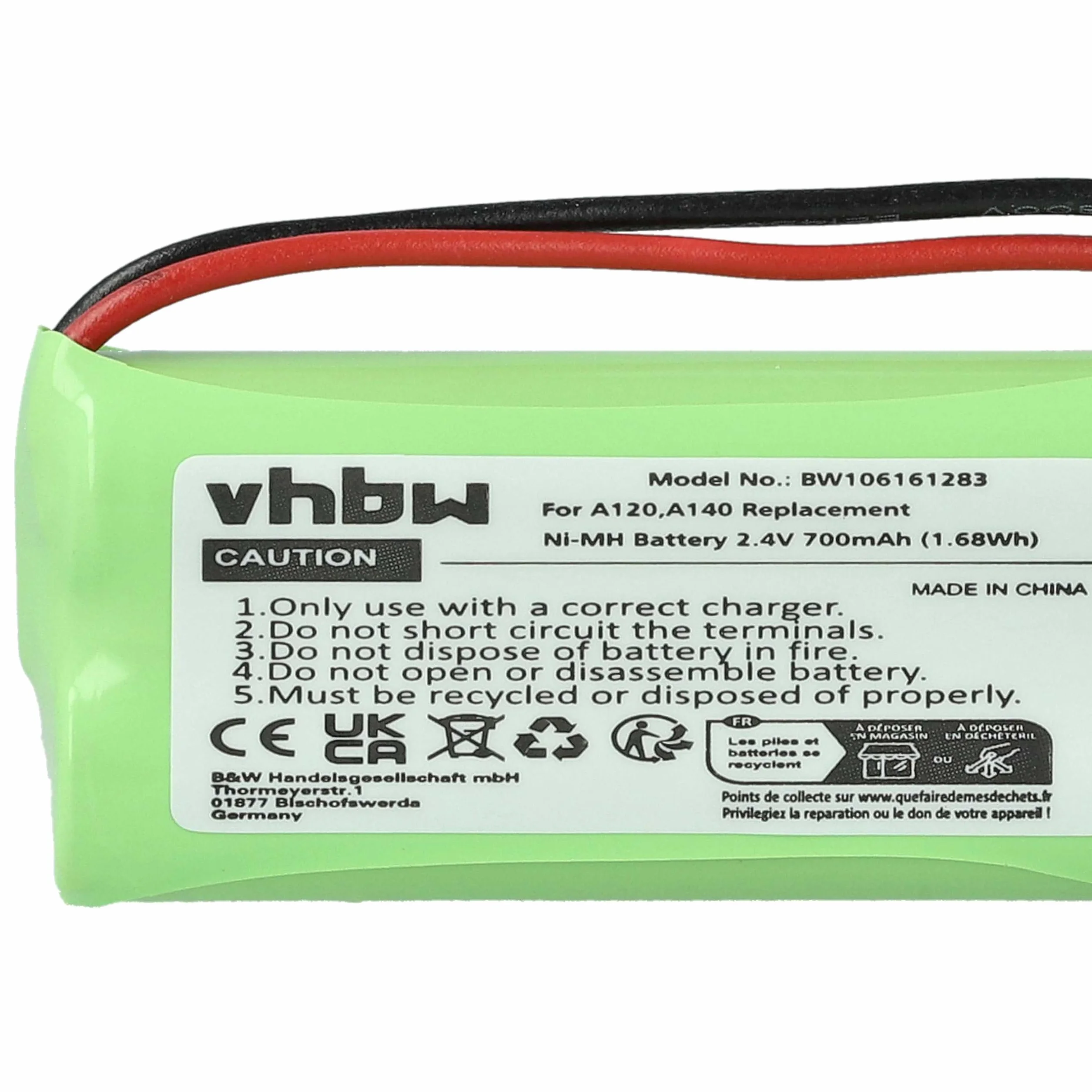 vhbw NiMH Bateria 700 mAh 2,4 V kompatybilna z Siemens Gigaset A260 Trio A265 A345