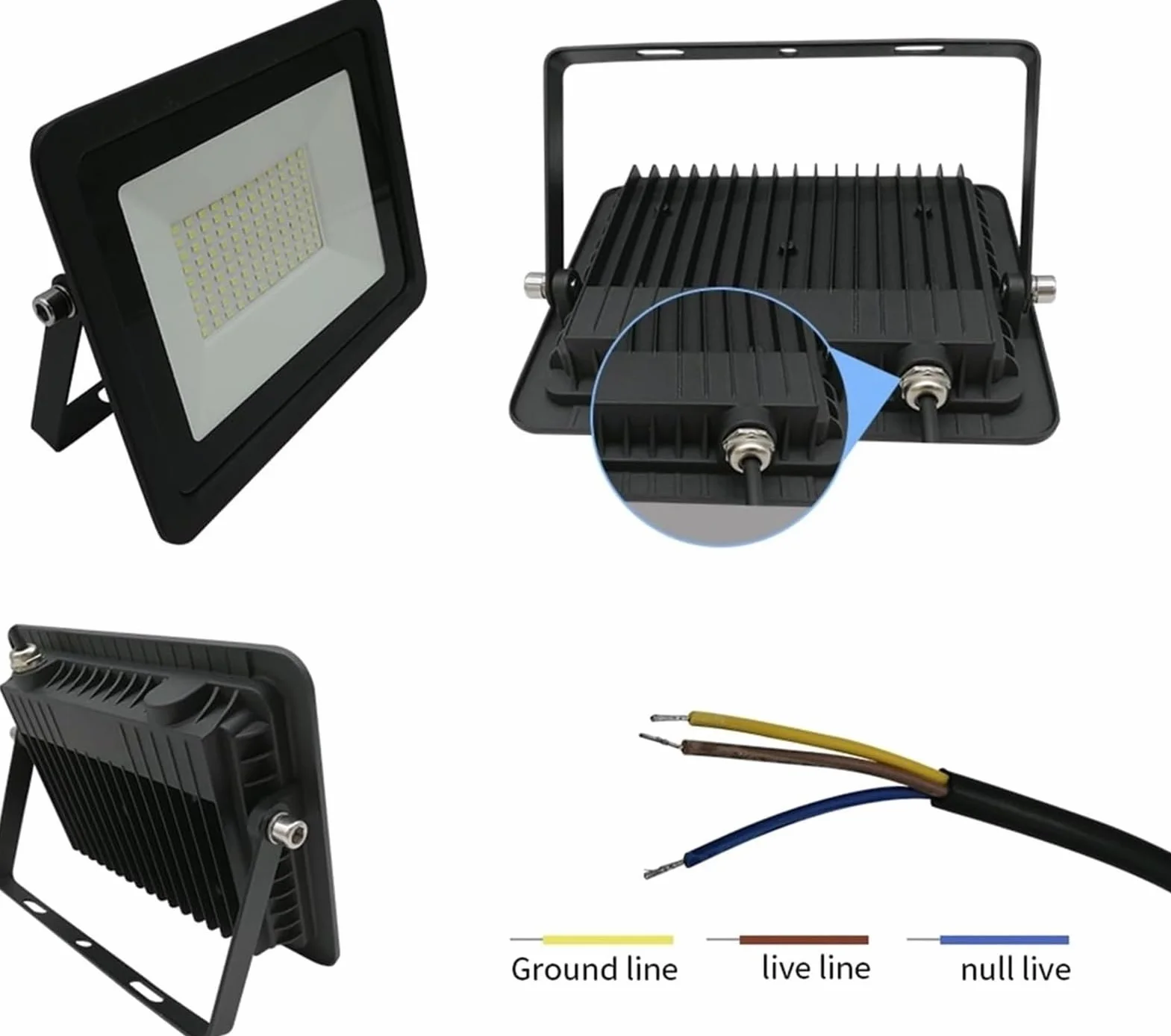 Lampy solarne zewnętrzne, Reflektory Lampa IP68 Biały reflektor Led Zewnętrzny zewnętrzny do patio, ogrodu(Cold Light 6000k,10W)