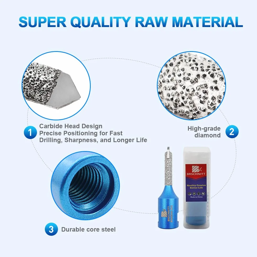Mörtel Hakenbohrer Mit Hartmetallspitze Diament 8 x 42 mm - 4 sztuki diamentowej fugenfräser do Mauerwerk, Mörtelentfernung, Mauerwerk, Stein, Beton.