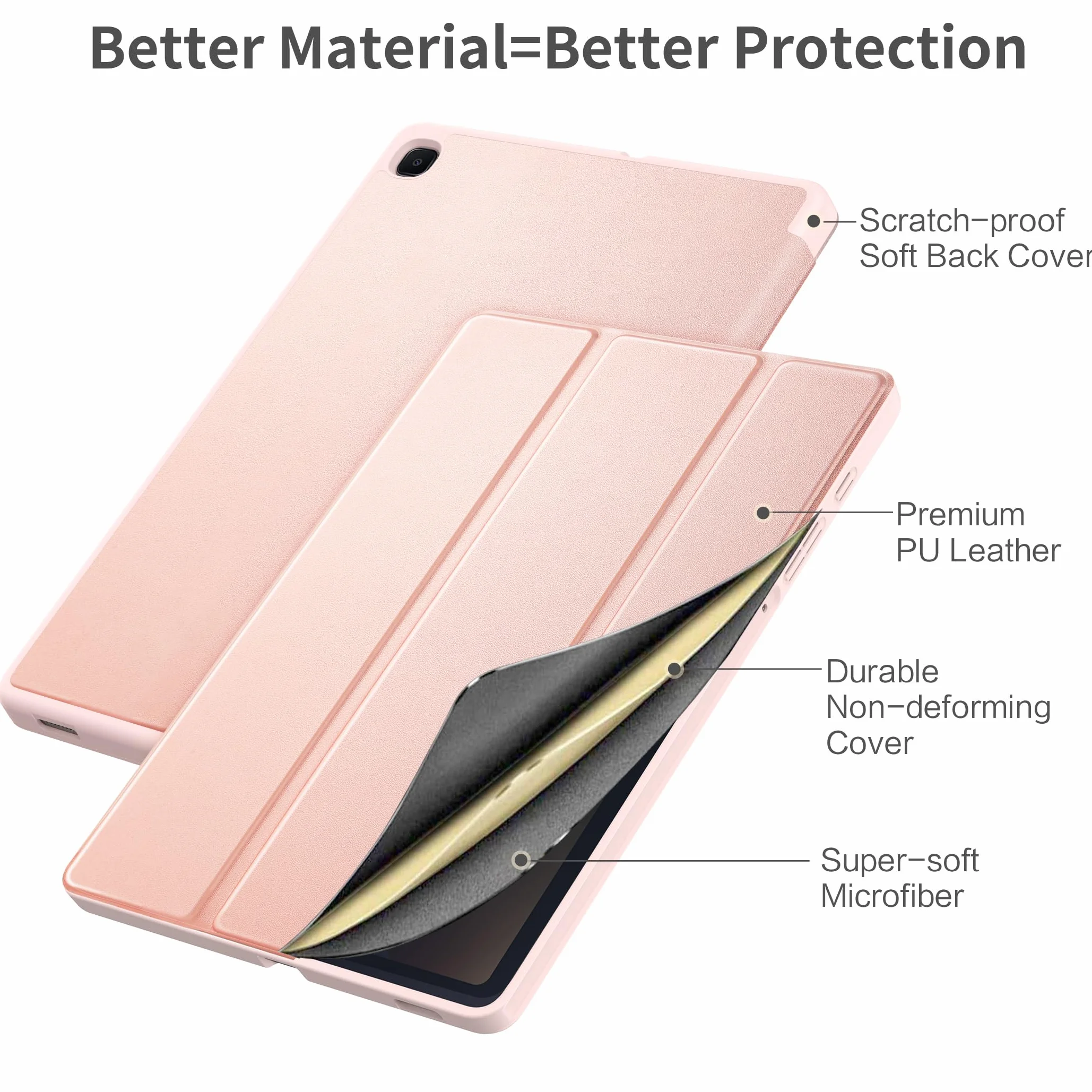 EasyAcc Etui do Samsung Galaxy Tab S6 Lite 10,4 cala z folią ochronną i uchwytem S Pen różowe złoto