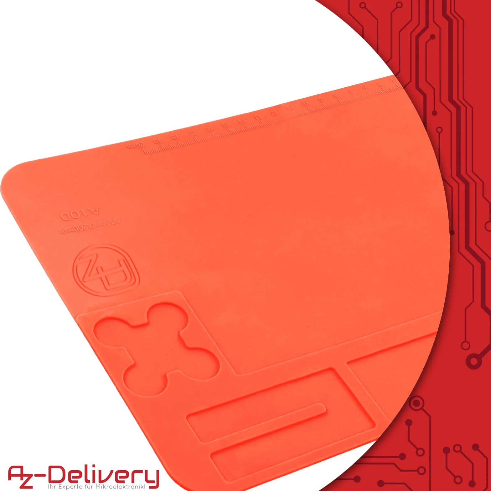 AZ-Delivery mata lutownicza klasy premium, odporna na wysokie temperatury, silikonowa do lutownicy i stacji, idealna dla warsztatu, duża antypoślizgowa gumowa