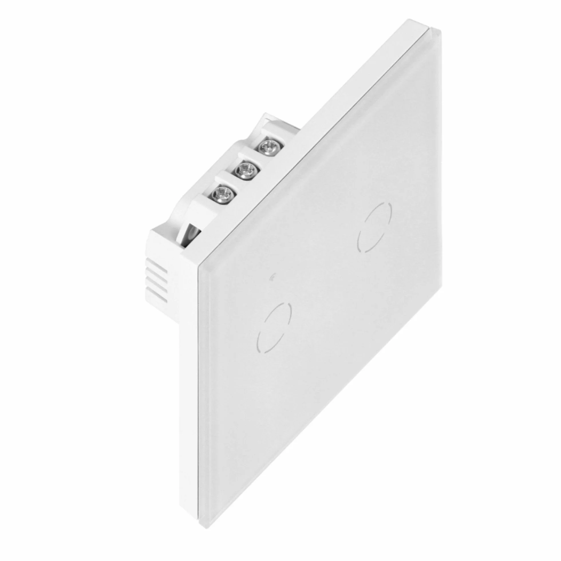 Włącznik Podtynkowy Podwójny Zdalne Sterowanie Oświetleniem Wifi Aplikacja Tuya Smart Home Szklany Panel Dotykowy Podświetlenie Nocne LED (biały)