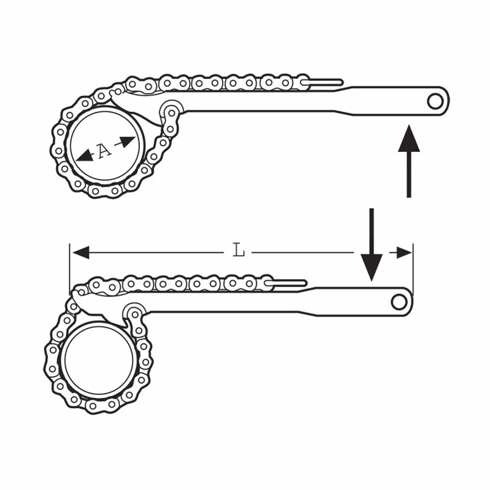 Rothenberger 107120000 dwustronny łańcuszek do kluczy, 12, 300 mm, czerwony