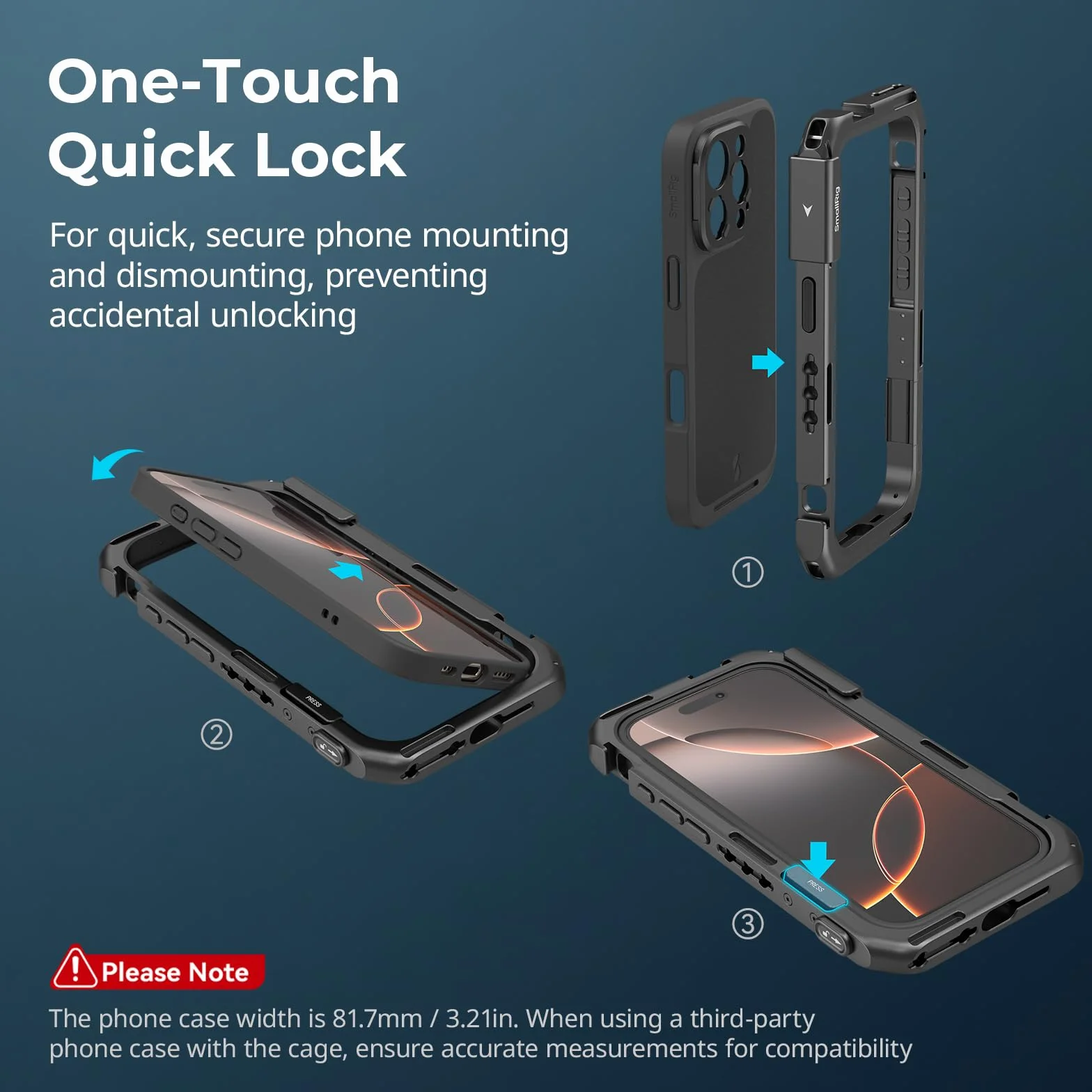 SMALLRIG Phone Video Cage Dual Handheld Kit do iPhone 16 Pro, Phone Rig z bezprzewodowym uchwytem bocznym Quick Release 5007