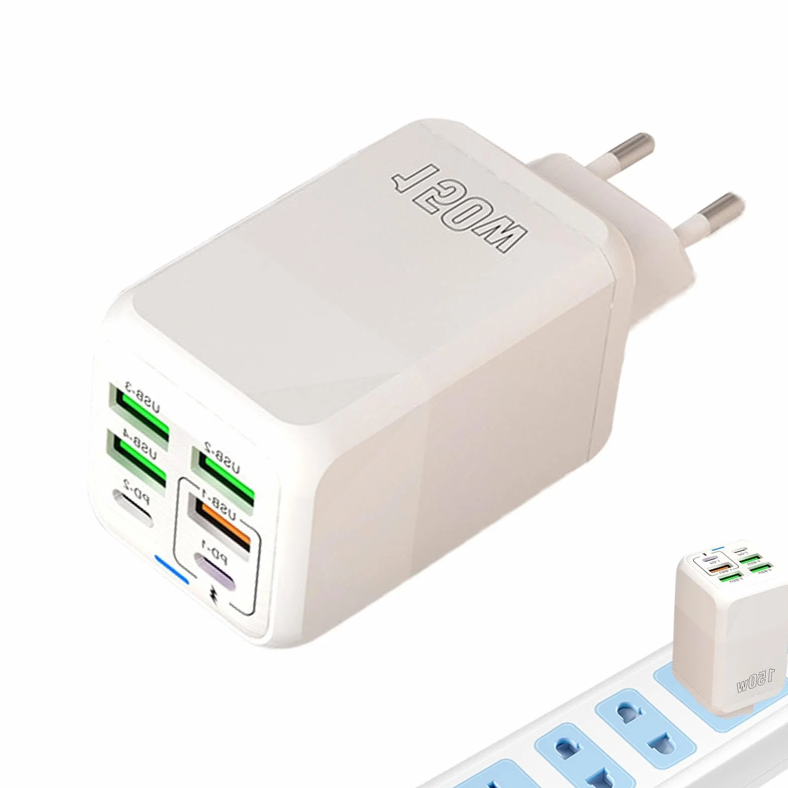 Adapter kostkowy USB 150 W szybkie ładowanie koncentrator MultiUSB
