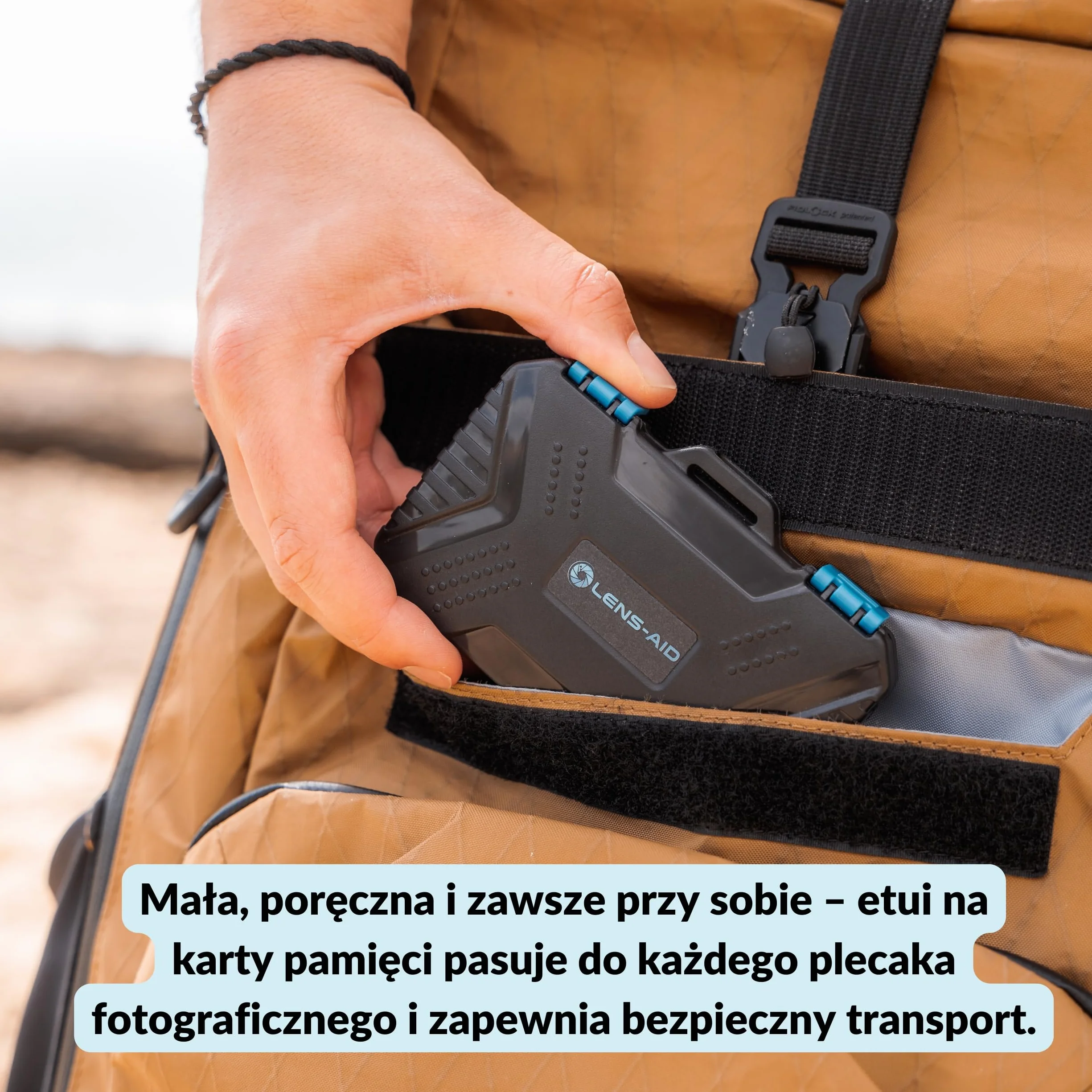Lens-Aid Etui ochronne na karty pamięci SD CF Micro SD TF SIM, pudełko do przechowywania do 28 kart, odporne na zachlapanie